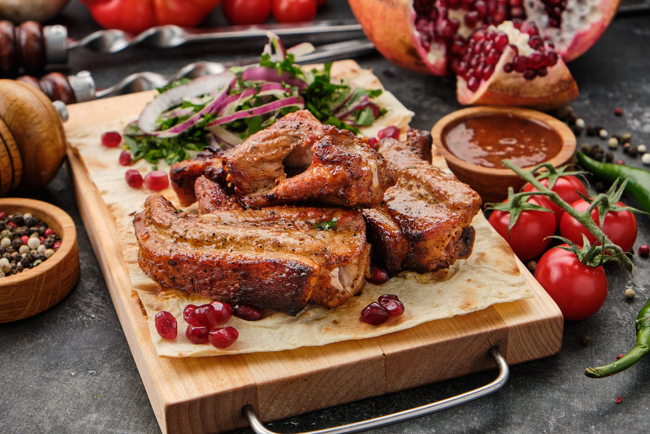 Food Photography of Shashlik and Georgian Cuisine for Delivery | Food Photographer Tbilisi. Commercial Photographer Tbilisi | Food & Product Photography | Vitaly Gorbachev