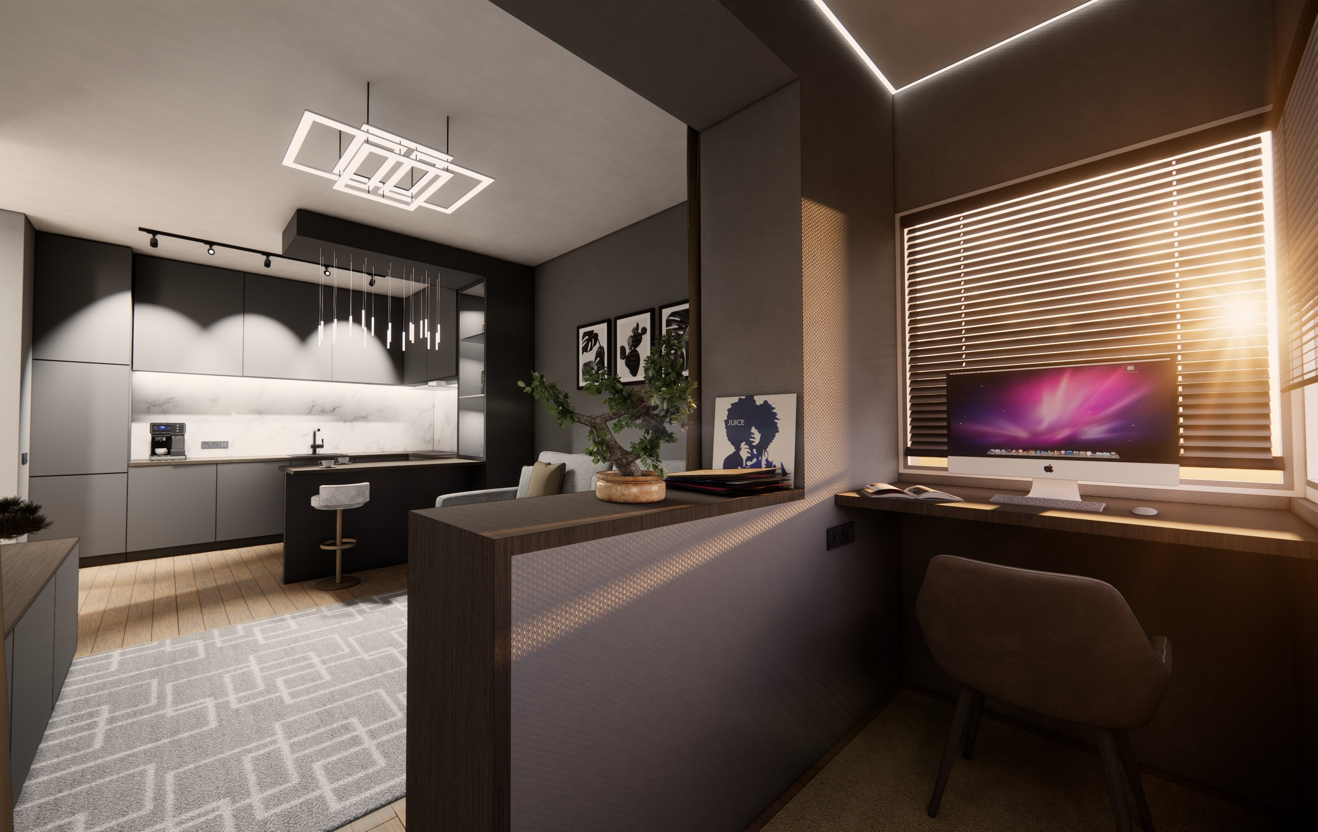 Проект № 2 — Квартира 49 кв. м. LANOIR: визуализация проектов, интерьер, экстерьер, ArchiCAD чертежи | Стерлитамак