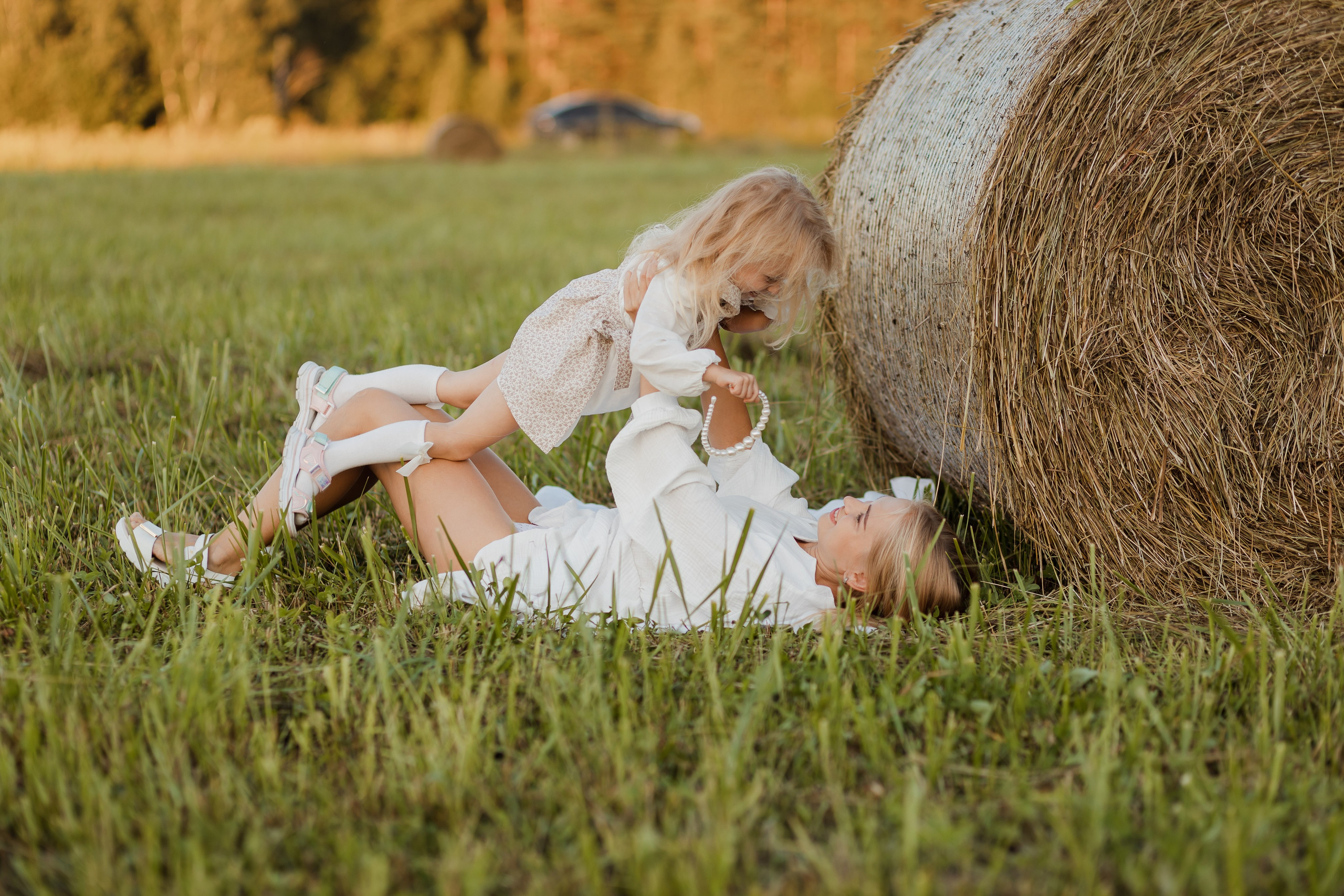 Семья Смирновых в поле с сеном. Семейный и детский фотограф в городе Подолск МО Крылова Ирина
