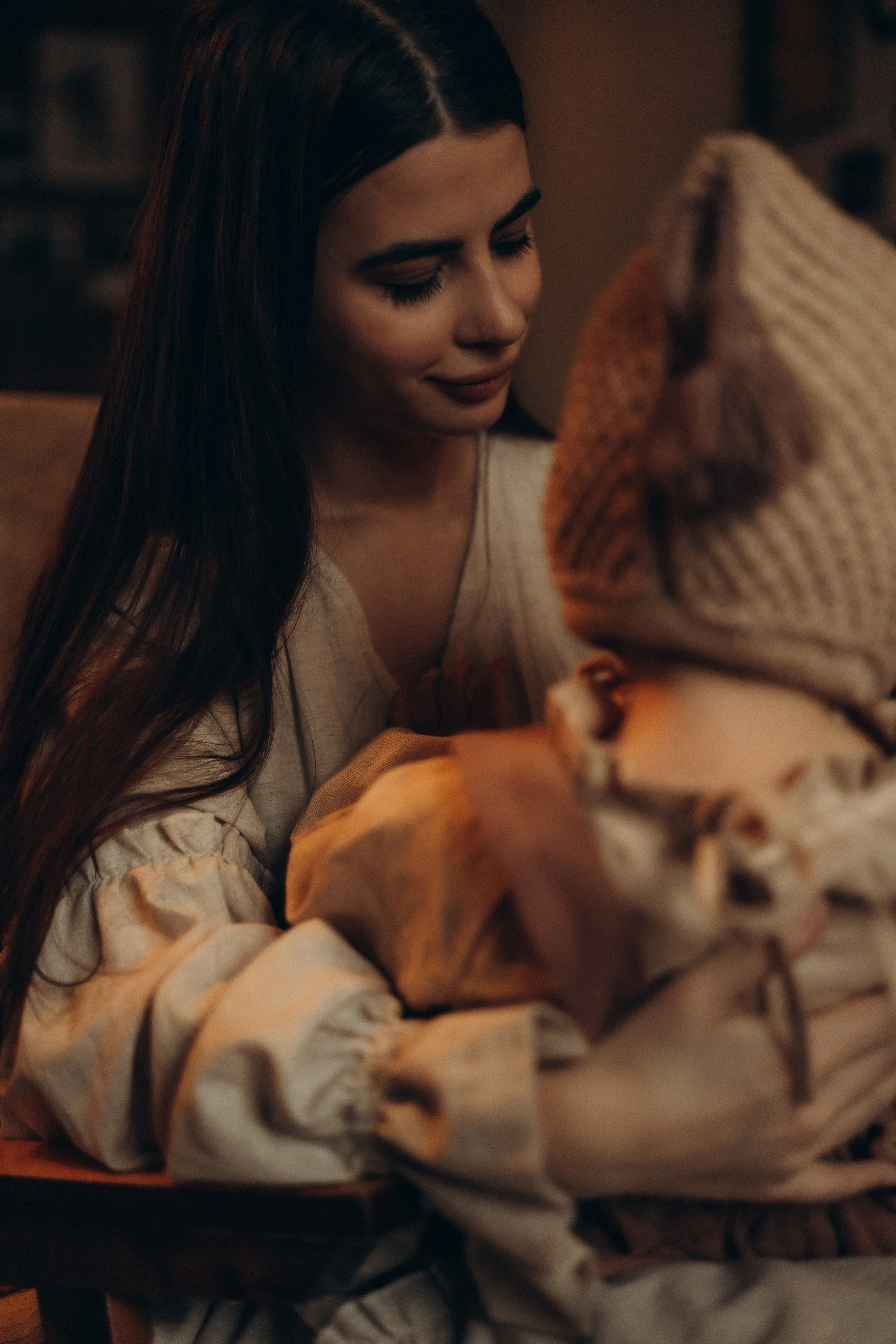 Валя и малышка Ева. Семейный, домашний, ньюборн фотограф Москва Цветкова Елизавета