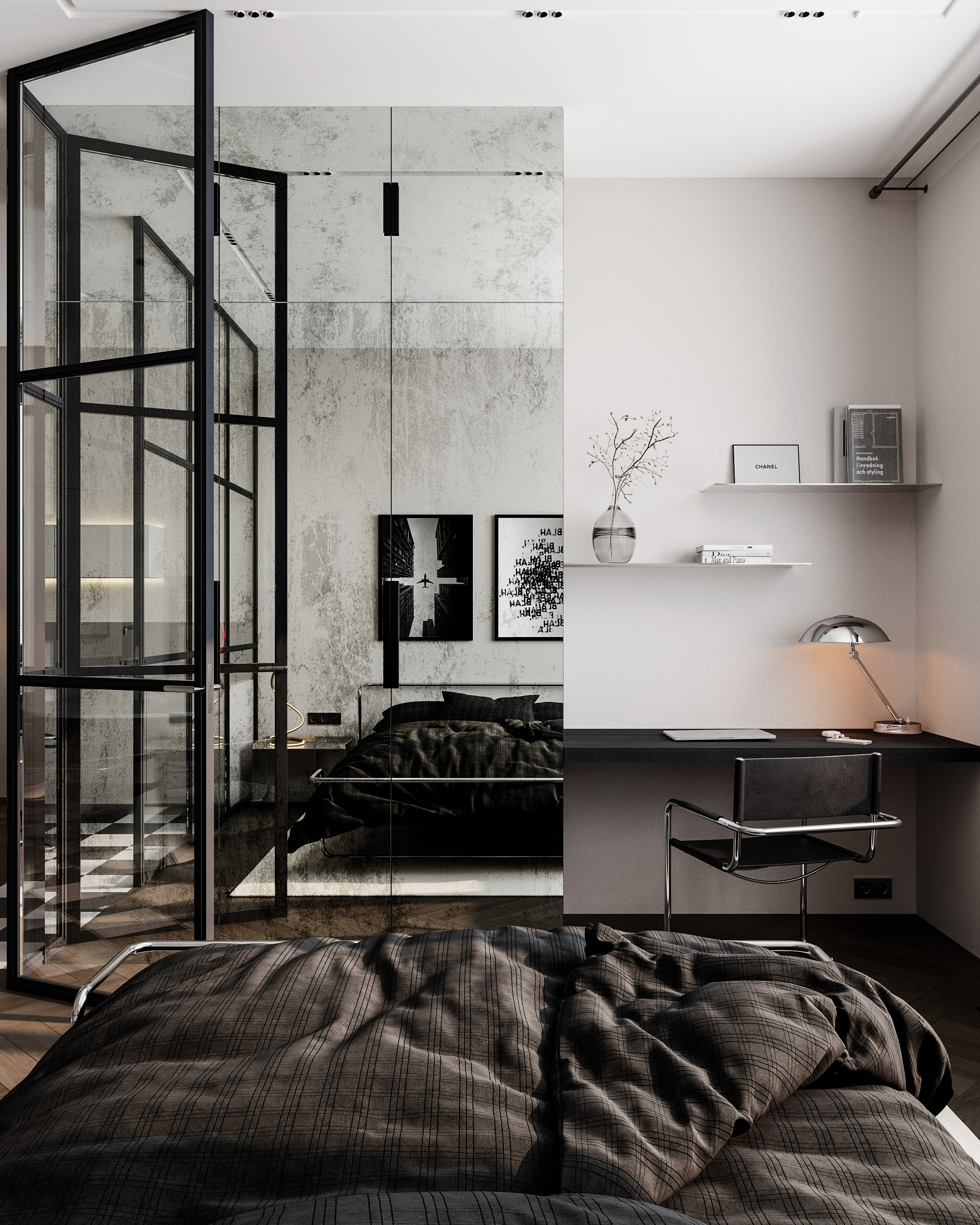 Metal & Leather. 3D визуализация интерьеров — Ирина