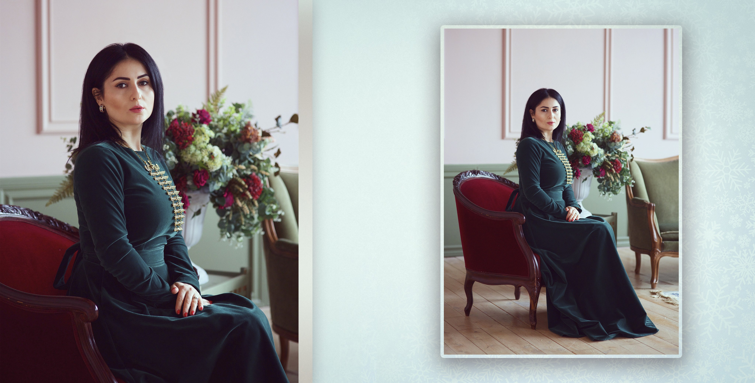 Большая дружная семья в Рождественской фотостудии. Фотохудожник Наталия Кирсанова