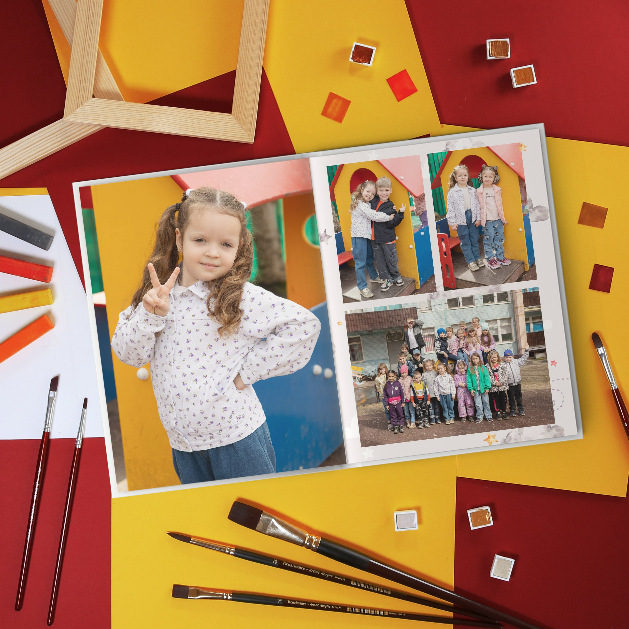 Наполнение и цены на альбомы по ссылке https://school-pages.ru/detskiy-sad-1#section-10687404