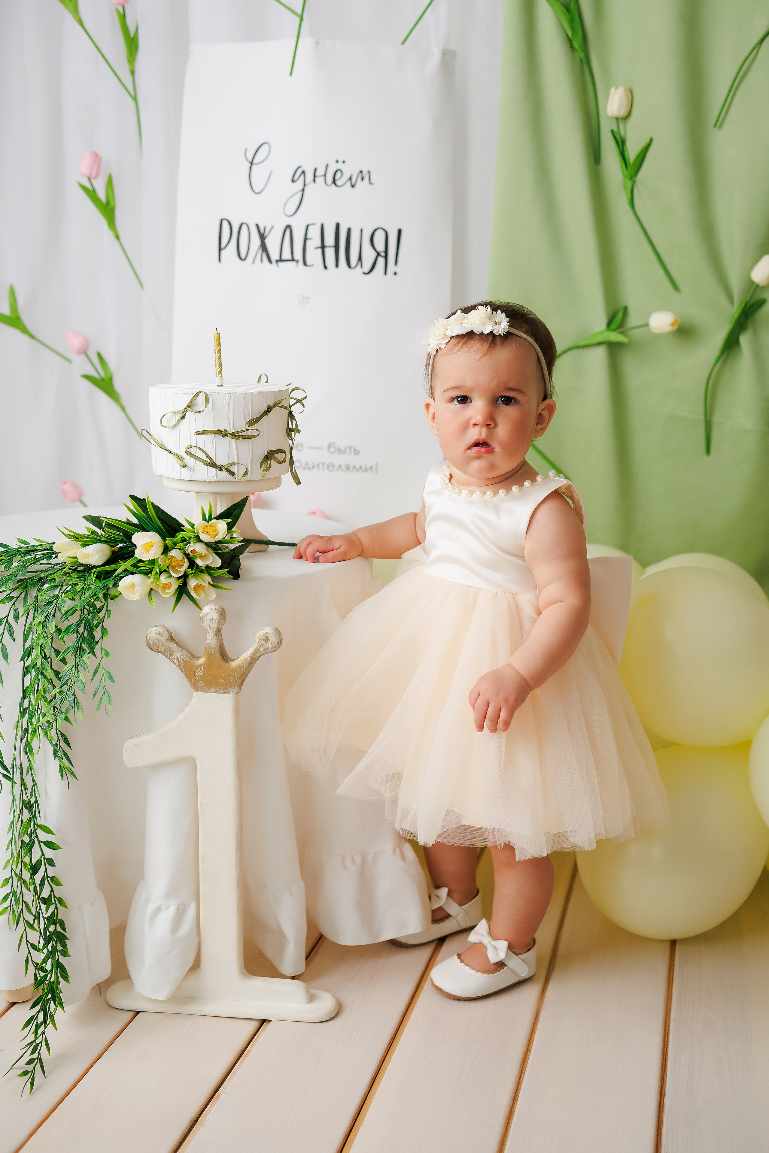 Полине 1 годик. Фотограф новорожденный малышей Новосибирск