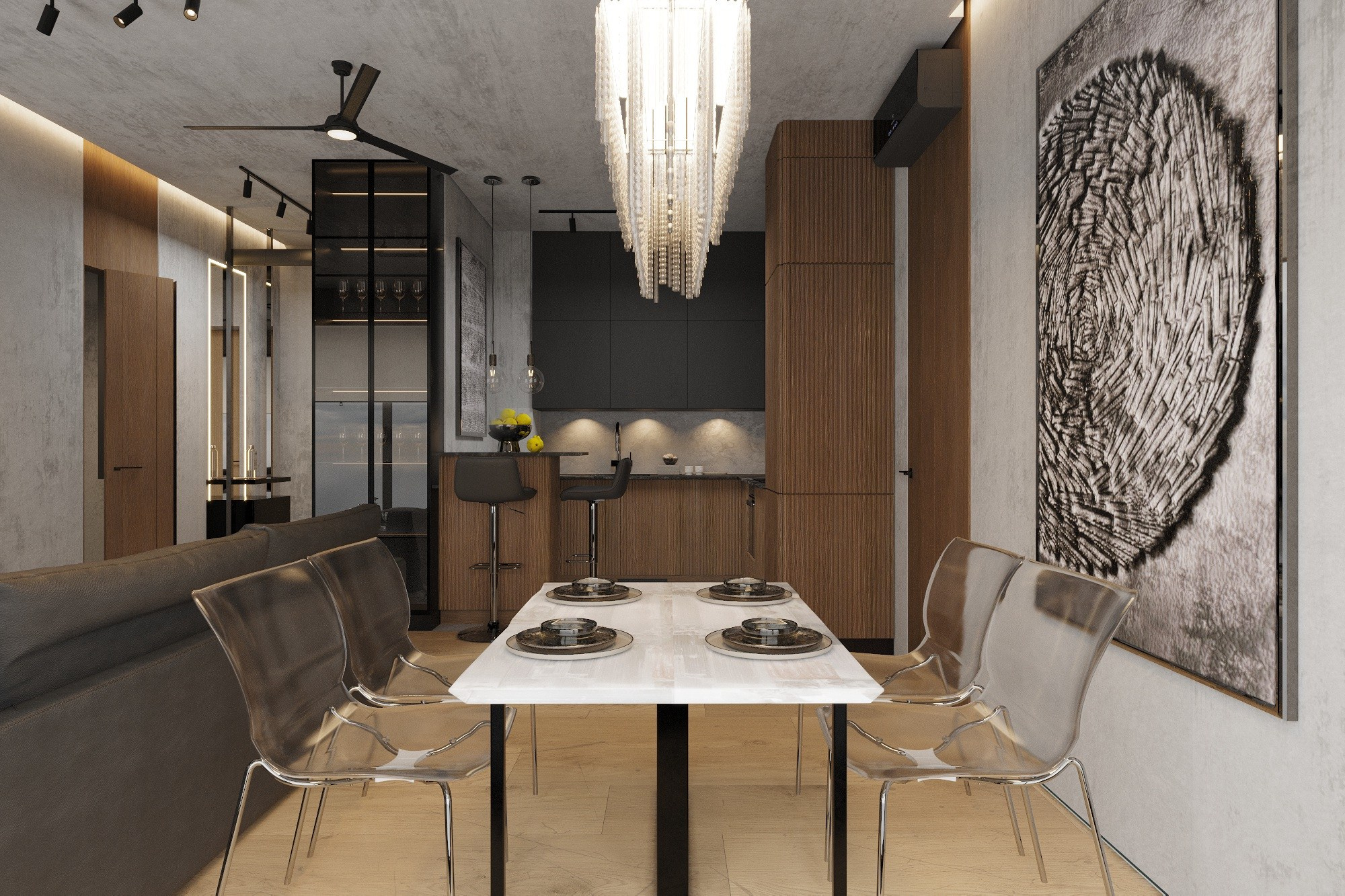 3д визуализация кв. 75 м² г. Санкт-Петербург. Ксения. 3D‑визуализатор