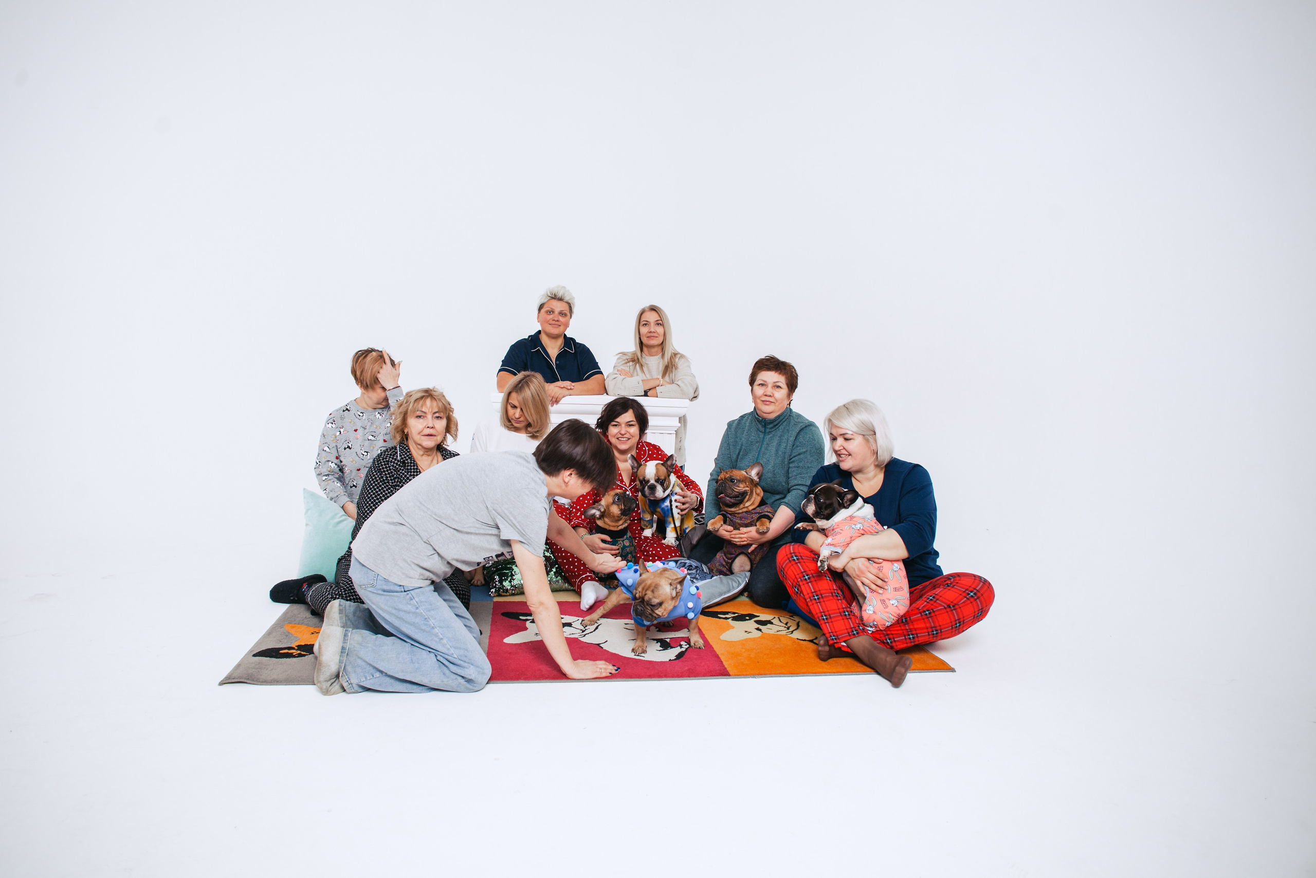 Пижамная вечеринка французских бульдогов и их хозяев. Фотограф-анималист Татьяна Степанова