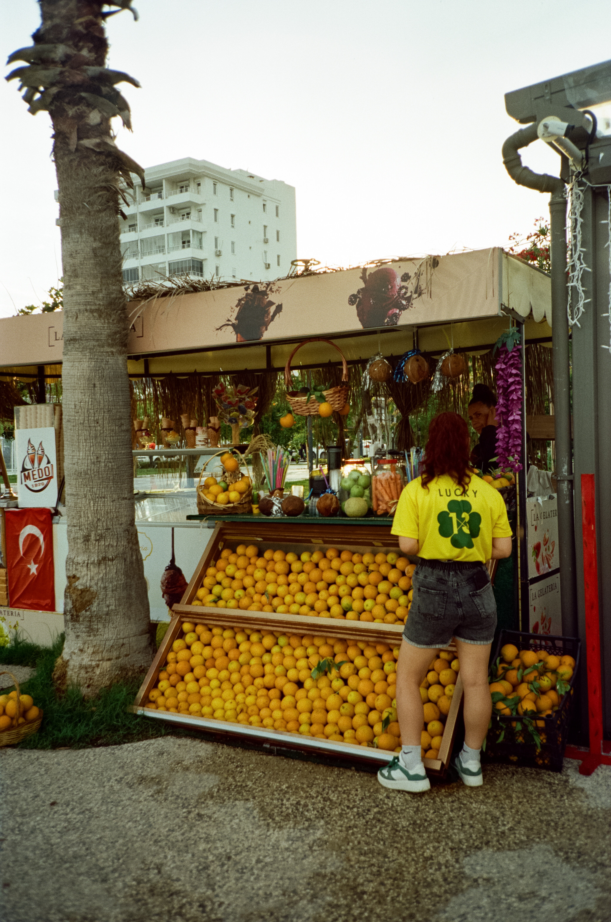 Вечерняя прогулка по набережной Коньяалты: море, корабли, пальмы и жел. Фотограф-документалист Мария Осокина