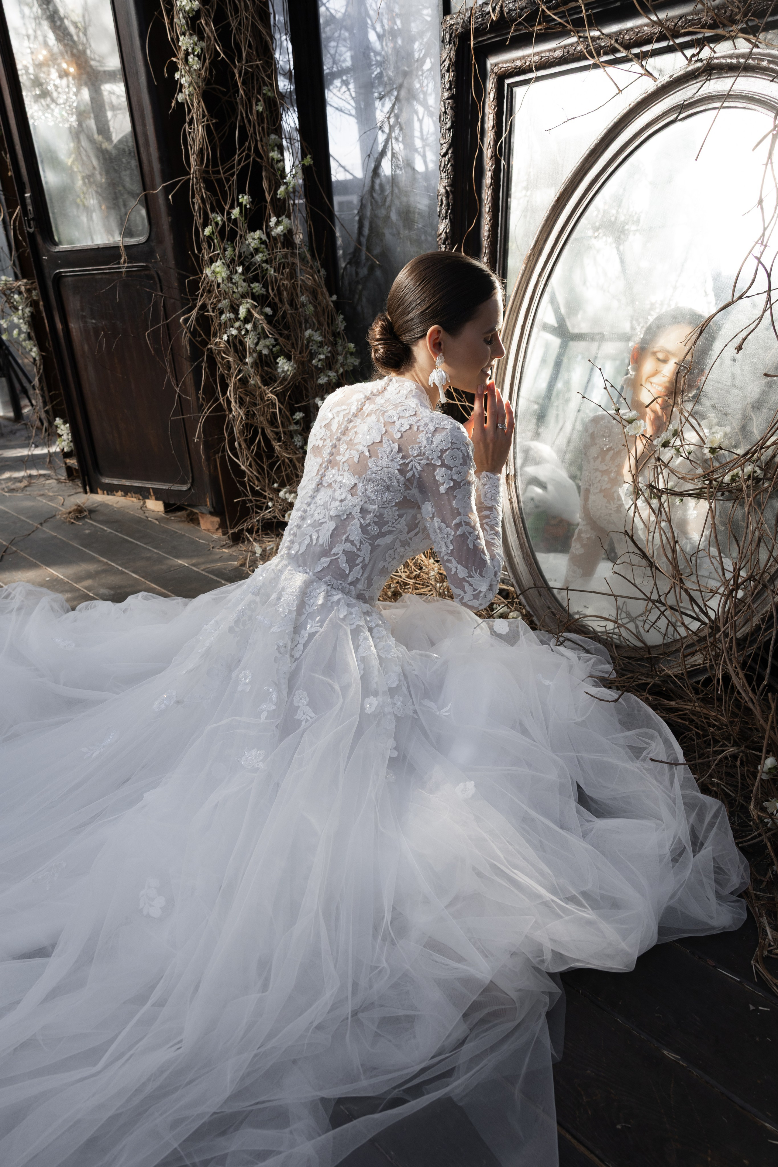 Серафима и Алексей в оранжерее. Свадебный и портретный фотограф в Москве Мария Кравченко