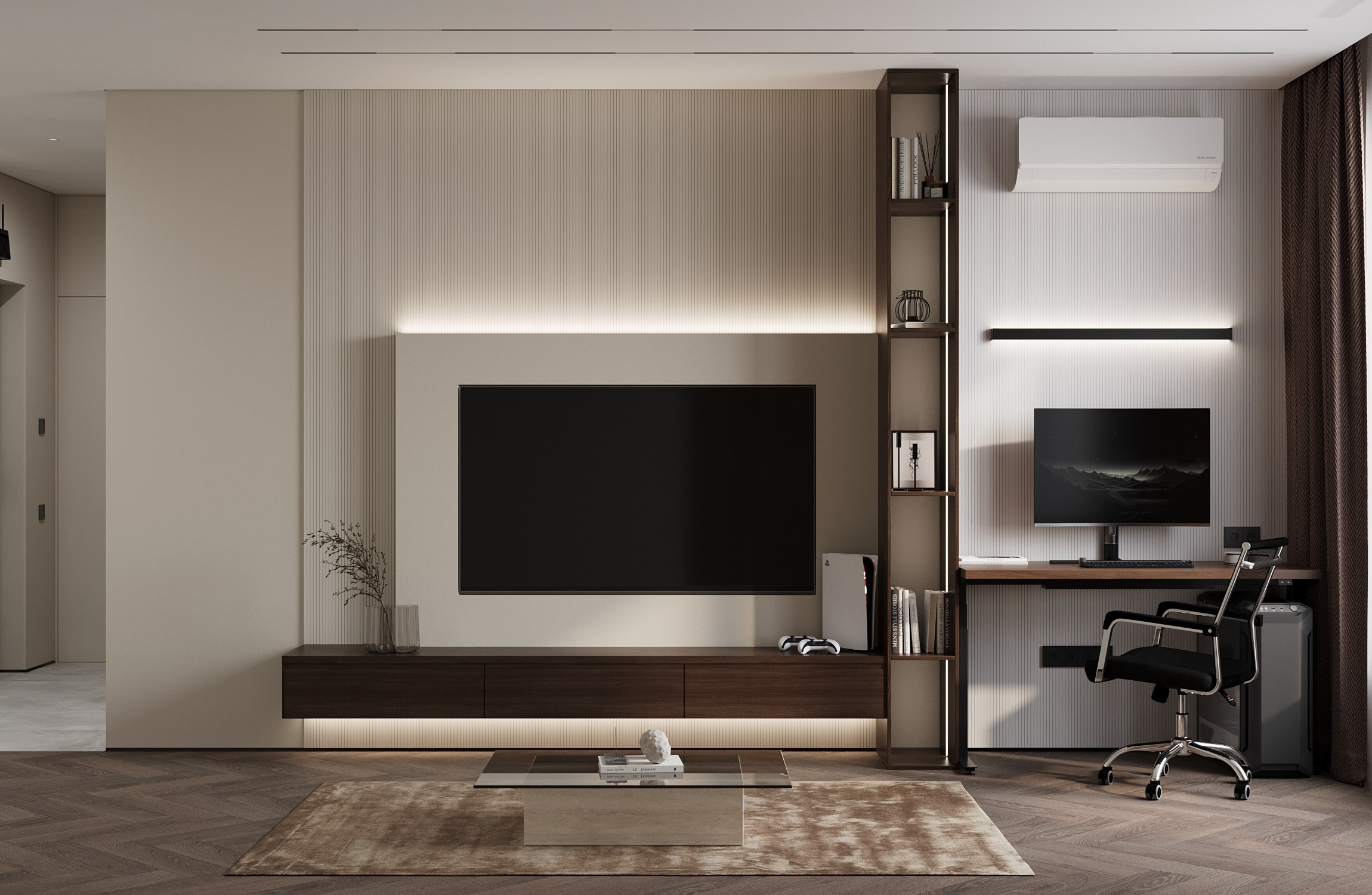 Визуализация квартиры в стиле минимализм. 3D-дизайнер Кристина Пуляевская