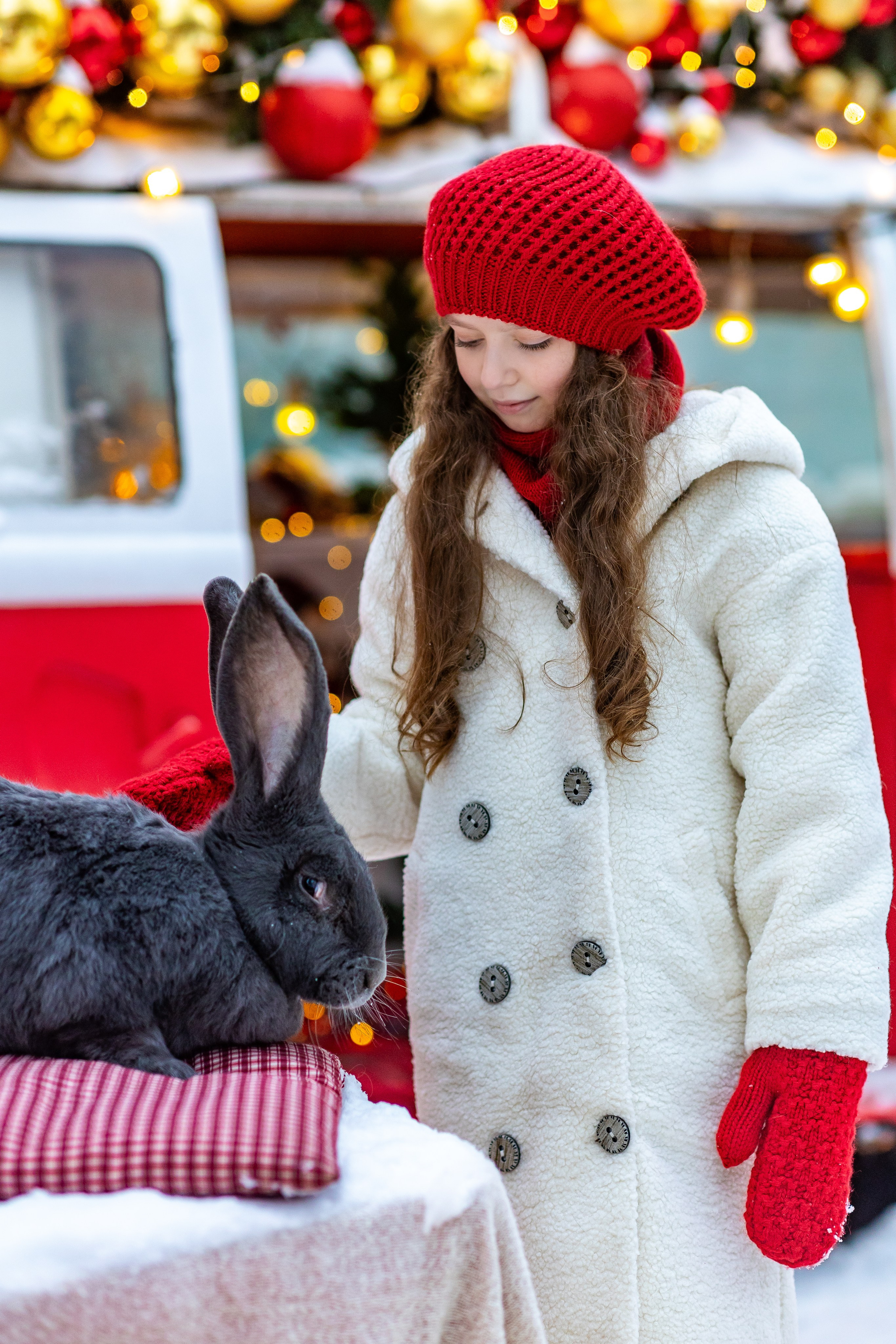 Полина и гигантский кролик Зая. Фото и видео Москва. Свадебный фотограф, видеограф, фотосессии, видеосъемка