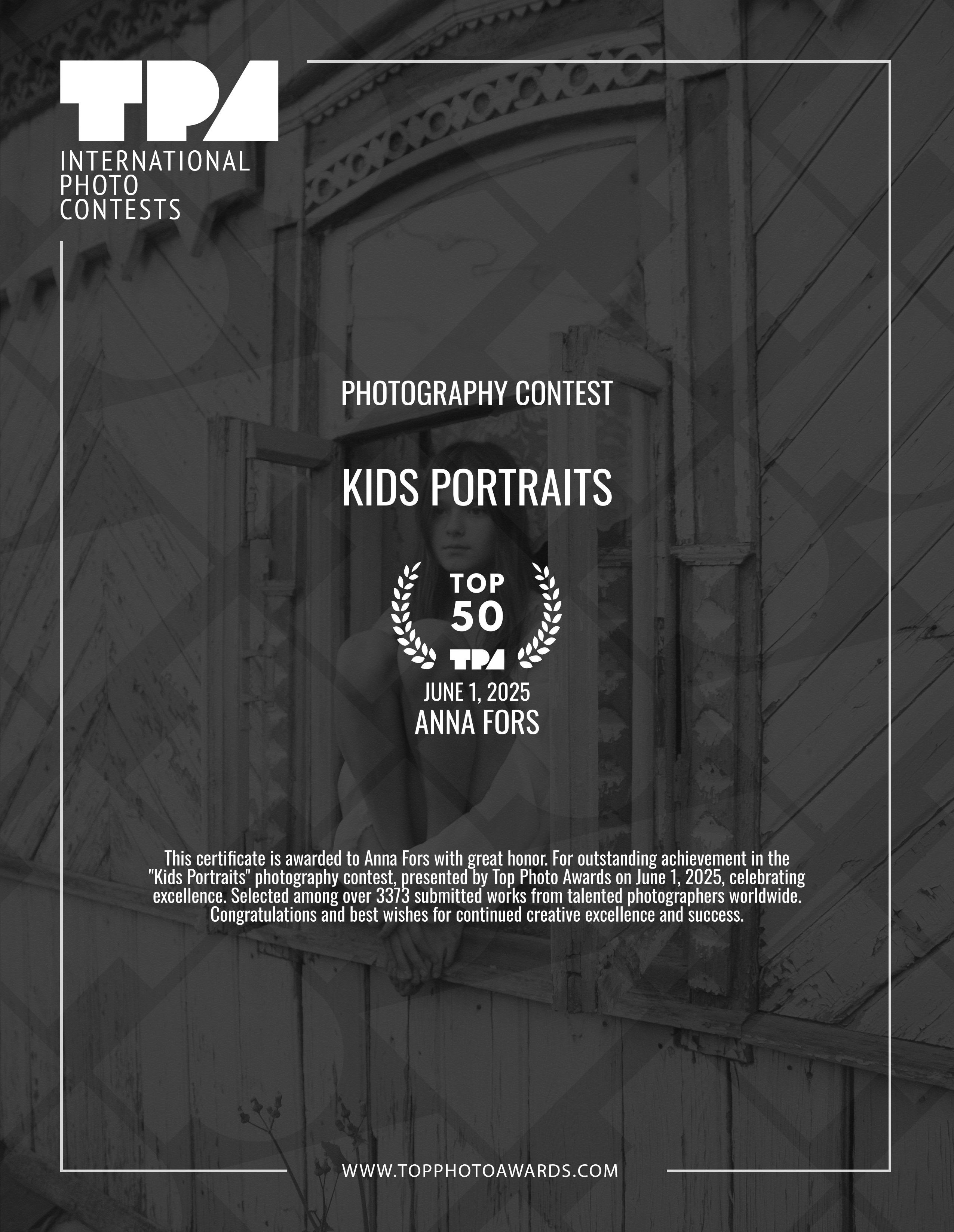 Награды фотохудожника Анны Форс — Победитель BICFP, TopPhotoAwards и финалист Liquida Grant. Арт-ню фотограф, Фотохудожник в Москве Анна Форс