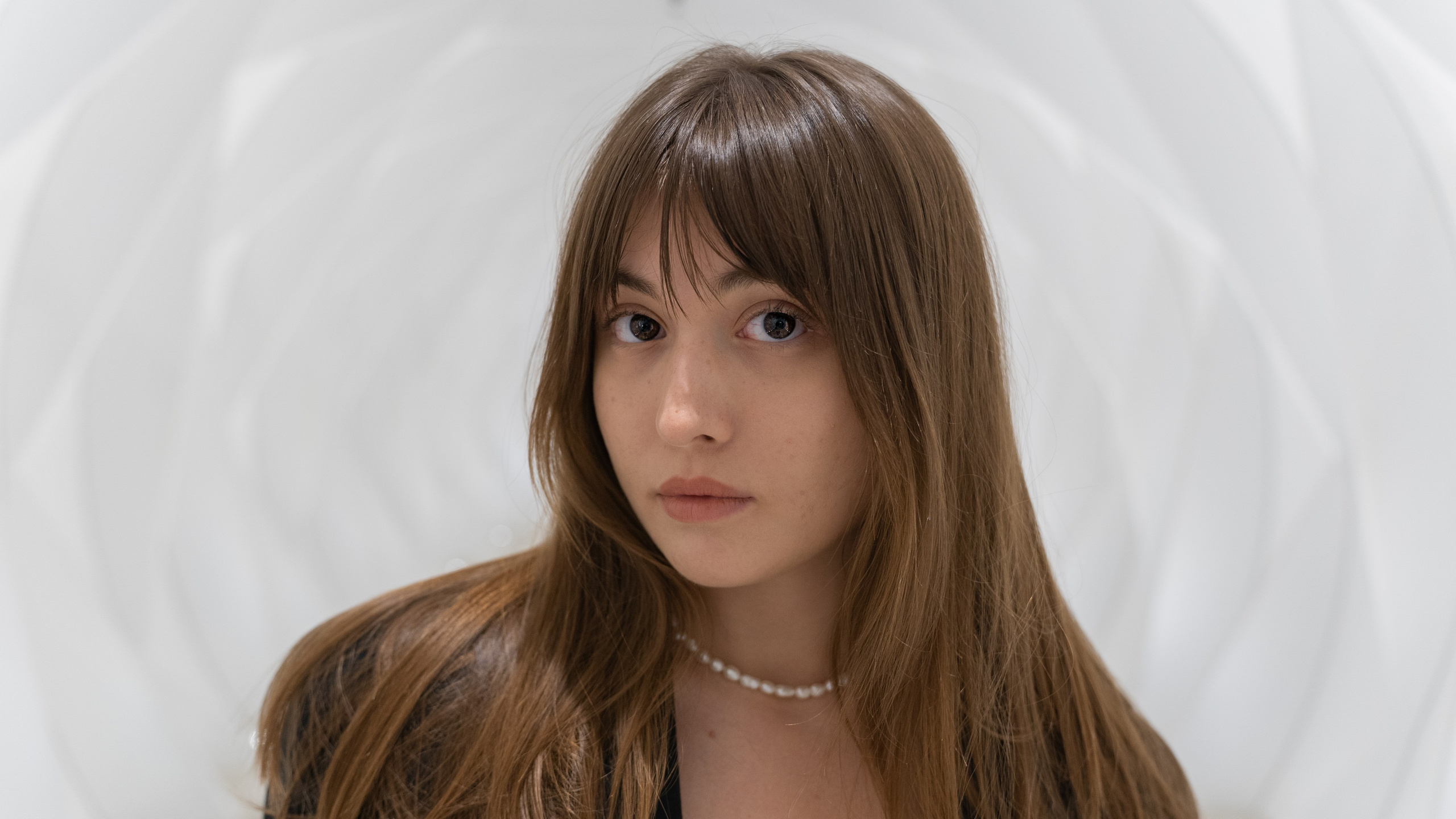 Abstract composition with reflections on museum surface