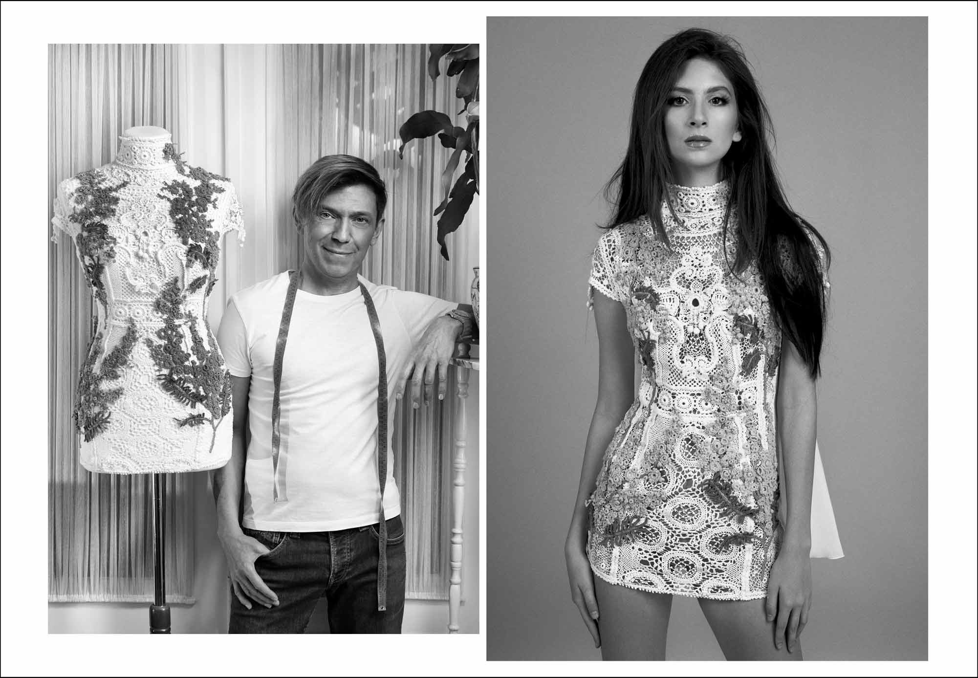 модель Любица Лучич, платье Мимоза, модельер Сергей Васильев