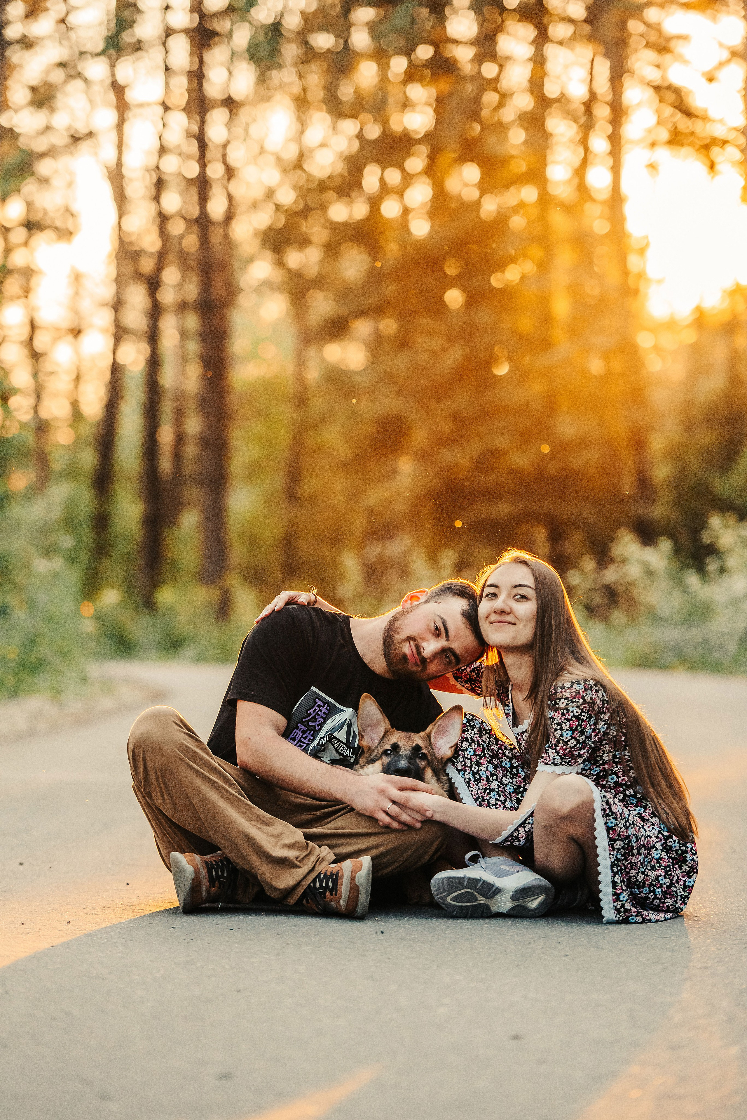Эмир, Алсу и немецкая овчарка Рэй (Щелково, 2023). Анна Пушина, фотограф, Москва, Королев, Пушкино