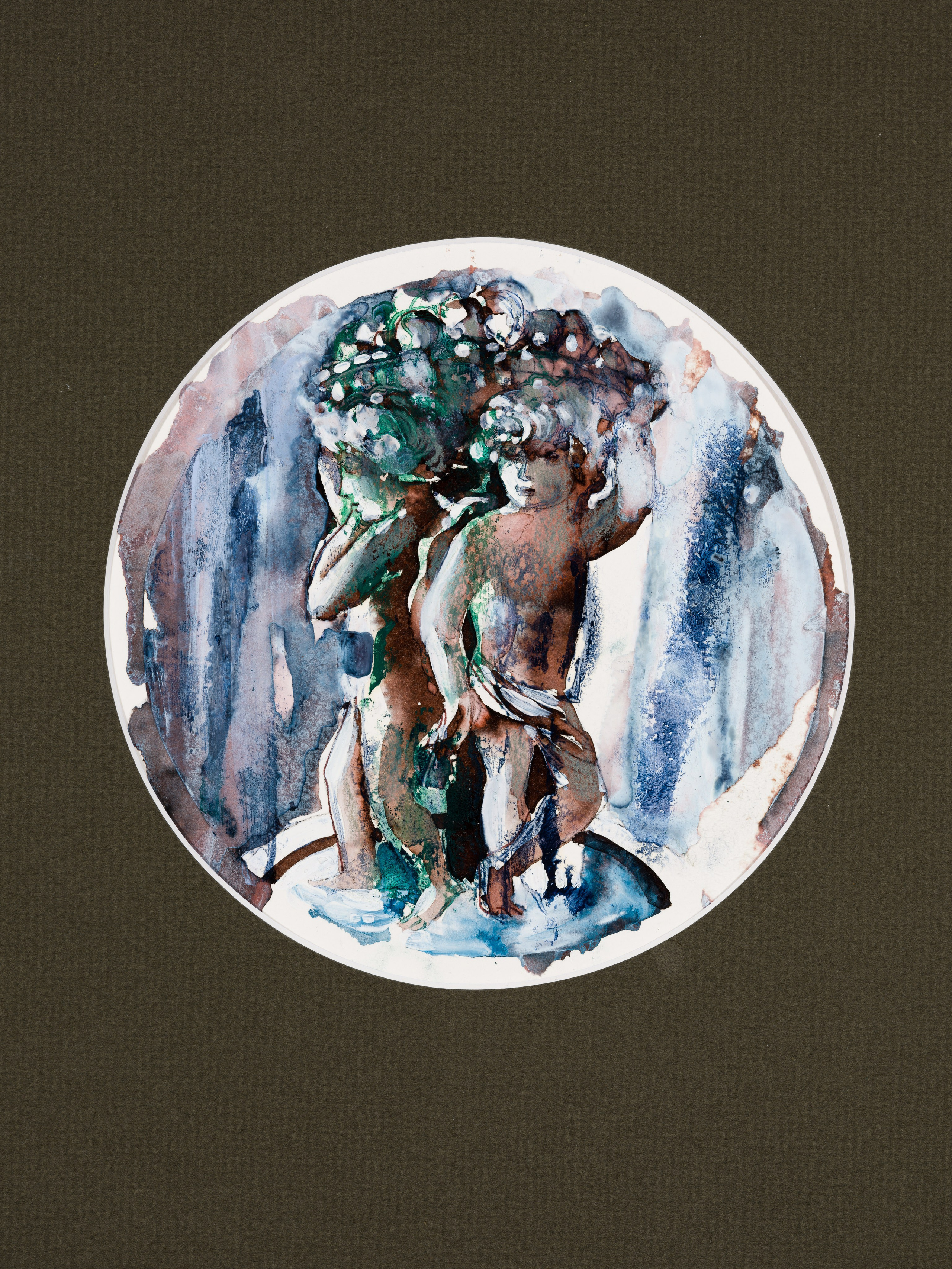 «Версаль IV» - художник Лариса Блохина (бумага, смешанная техника, диаметр 17,5 см, 2026)