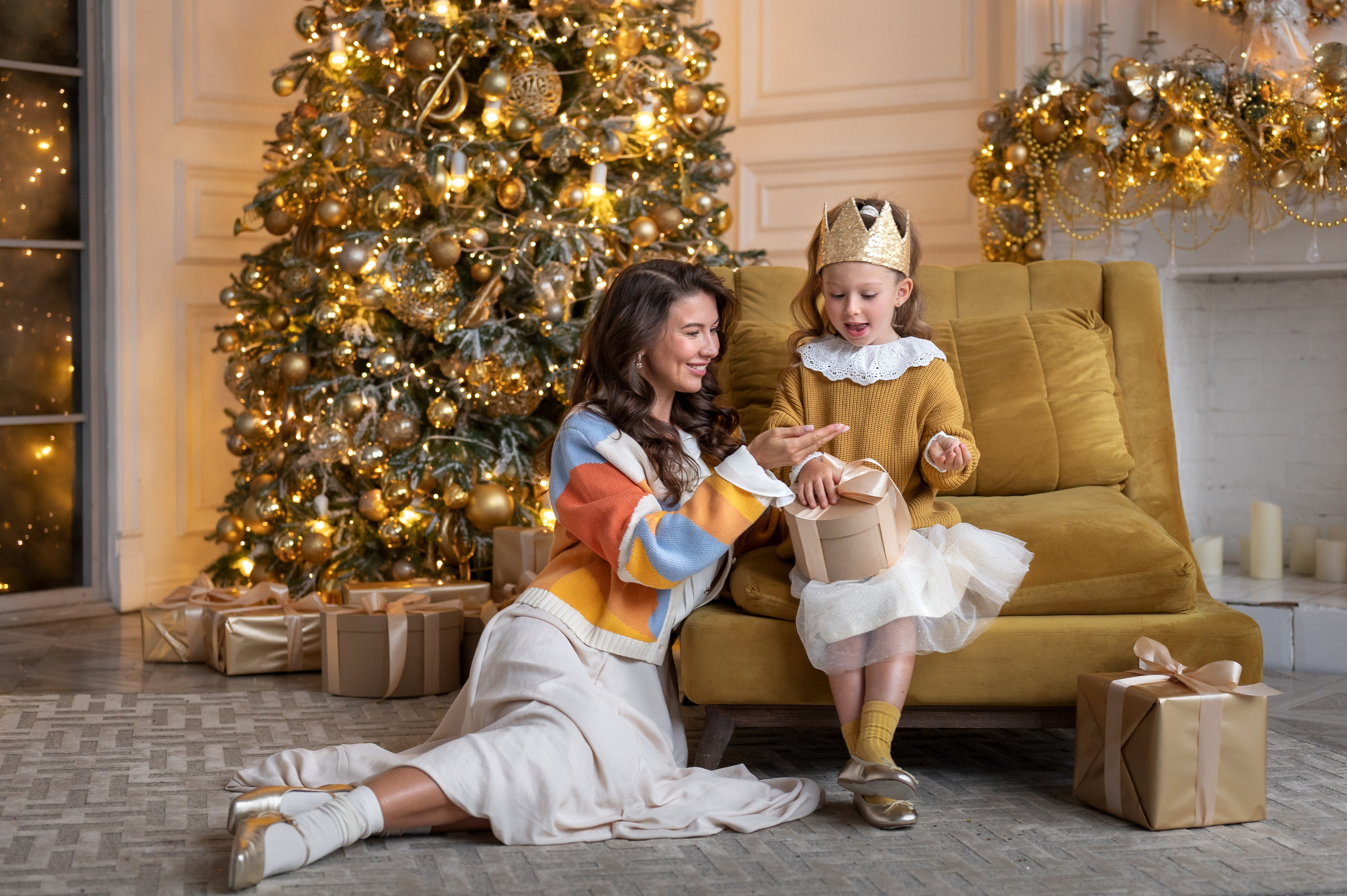 Новогодняя фотосессия мамы с дочкой. Фотограф Елена Сасс Москва