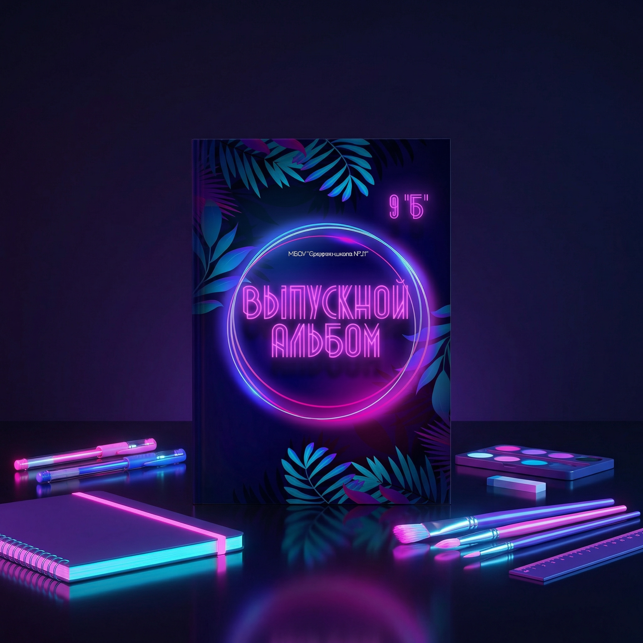 010 Neon. Дизайны, psd шаблоны школьных и выпускных альбомов и обложек