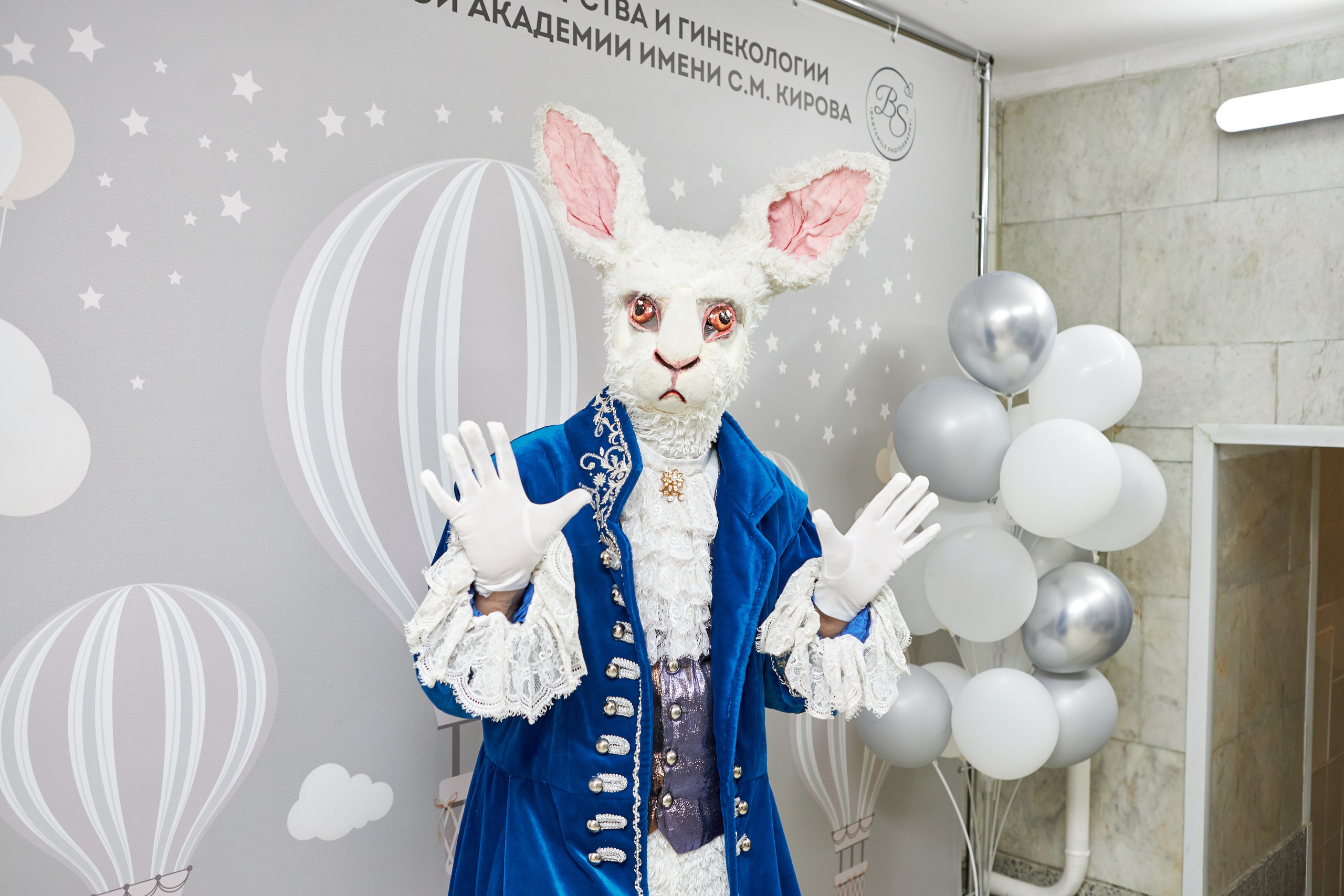 Фотосъемка выписки из роддома по мотивам Алисы в стране чудес