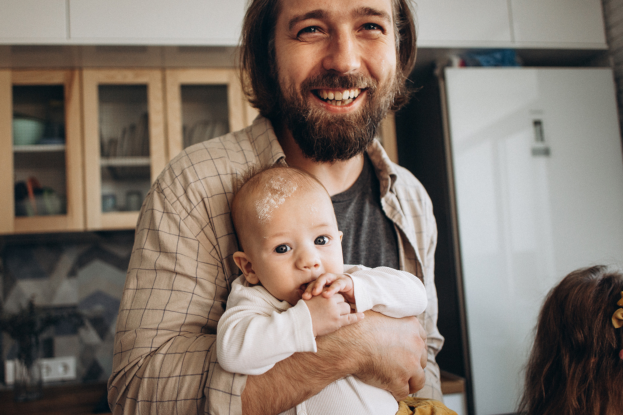 Наташа, Дима, Полина, Пётр, домашняя life-съемка. Семейный фотограф в Москве Марина Петра