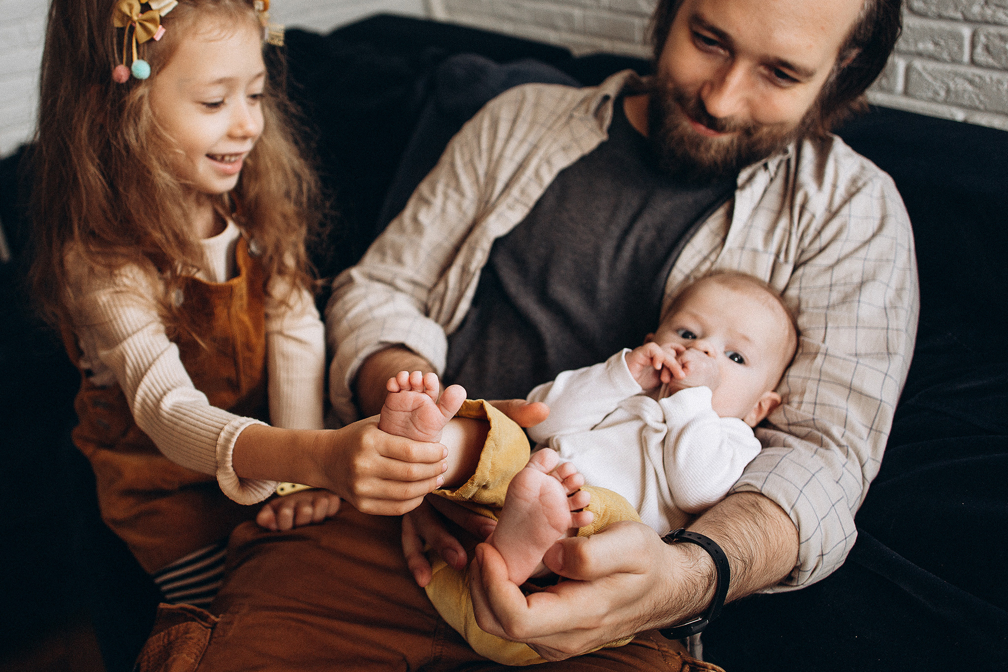 Наташа, Дима, Полина, Пётр, домашняя life-съемка. Семейный фотограф в Москве Марина Петра