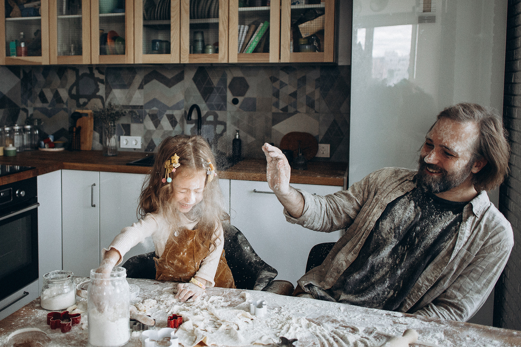 Наташа, Дима, Полина, Пётр, домашняя life-съемка. Семейный фотограф в Москве Марина Петра