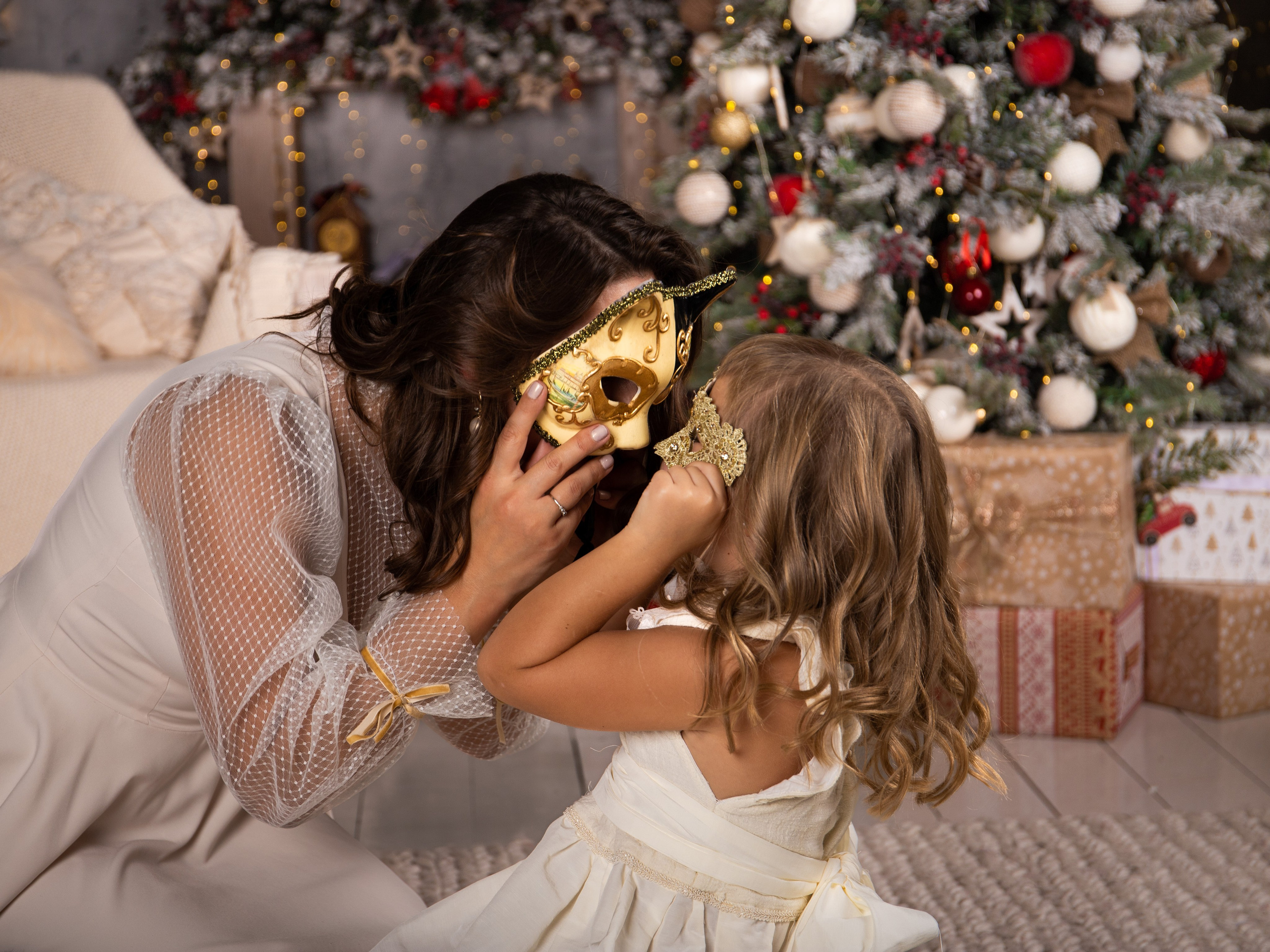 Новогодняя семейная съемка в студии. Свадебный и семейный фотограф в Москве Мила Широких