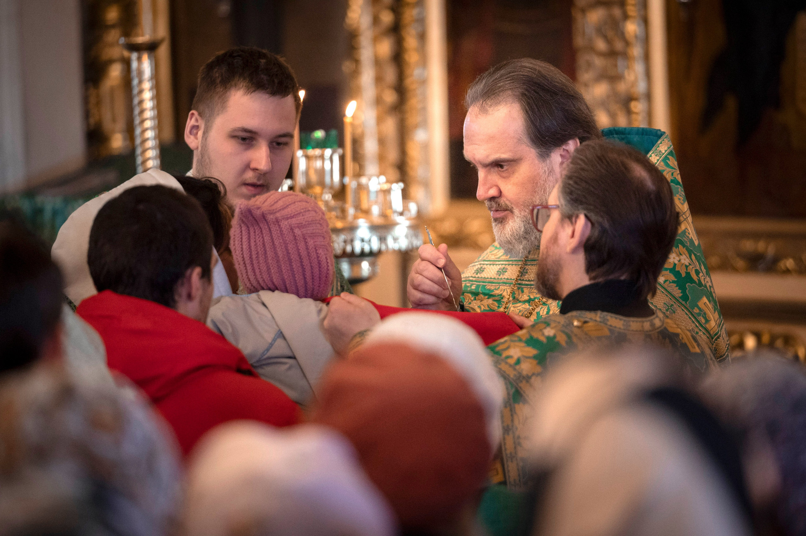 Богородский храм. Вход Господень в Иерусалим. Божественная литургия. Антон и Татьяна Денисенко — В храме