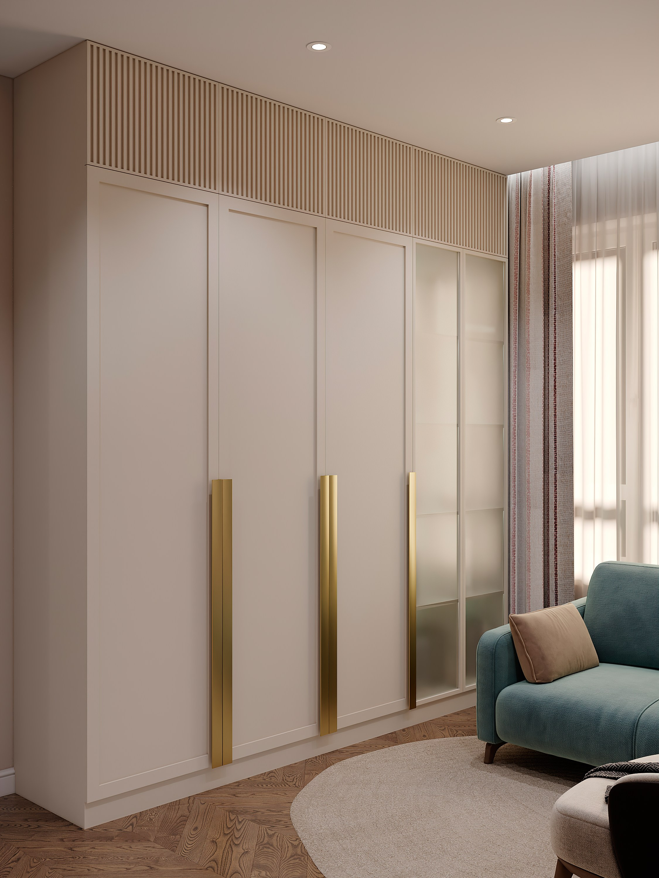 Квартира с фисташковой кухней для молодой девушки г. Москва. Батракова Наталья дизайнер интерьеров Санкт-Петербург Москва Архангель