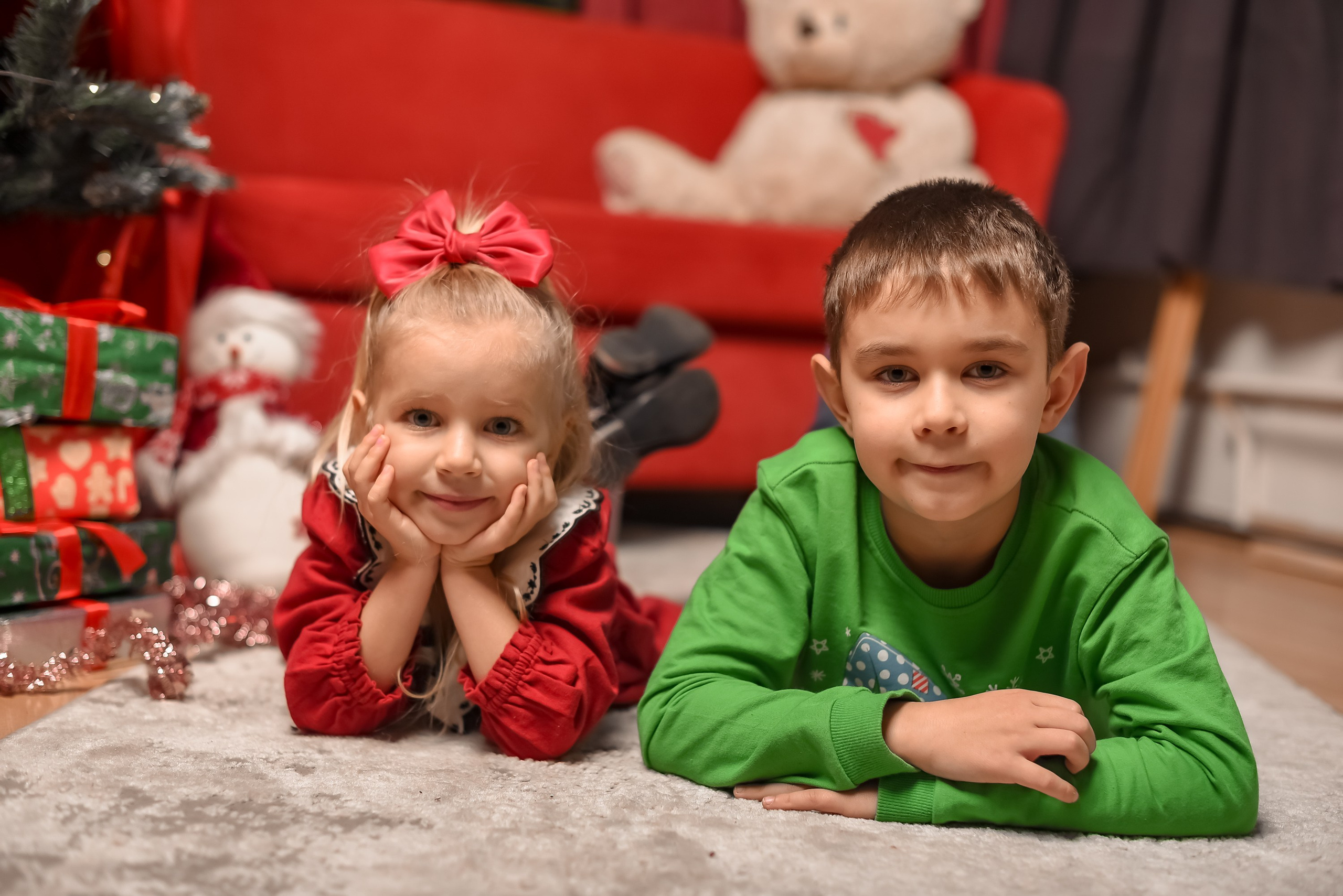 Новогодняя семейная фотосессия 2026 г. Фотограф Тула творческие фотосессии недорого Ольга Ромашина