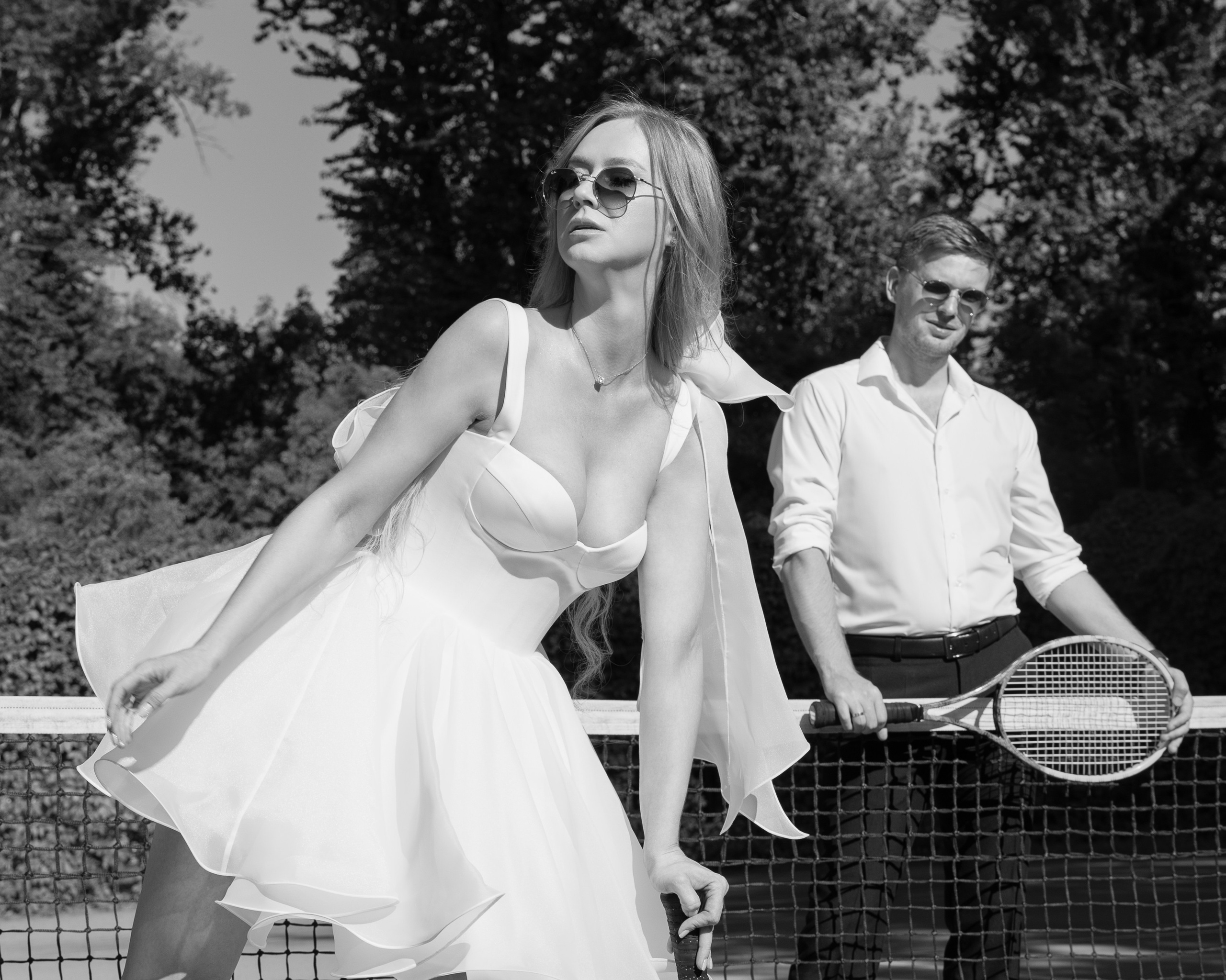 Свадебная лавстори на теннисном корте. Фотограф в Санкт-Петербурге Вагнер Юлия