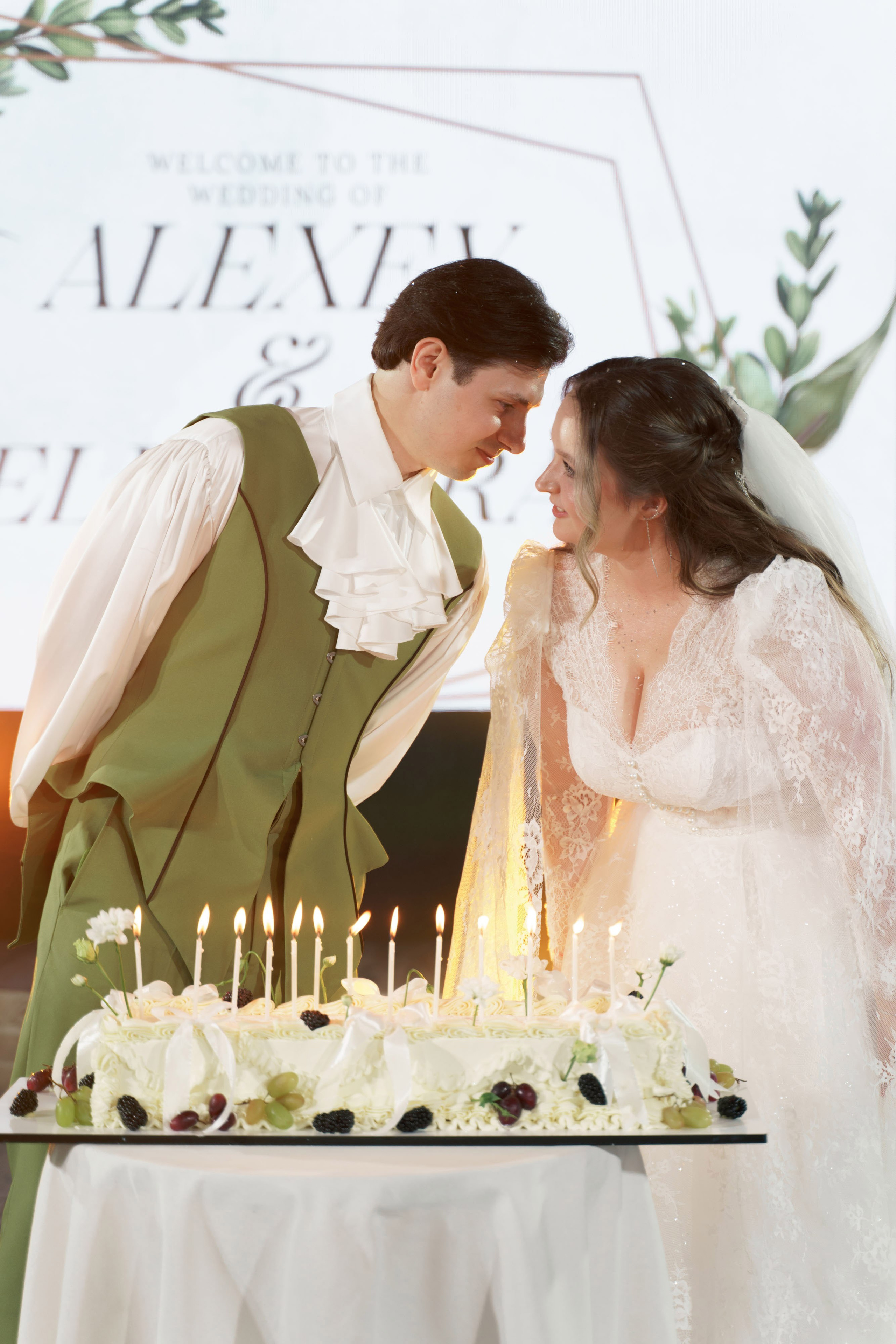 фотосессия свадебного банкета торт