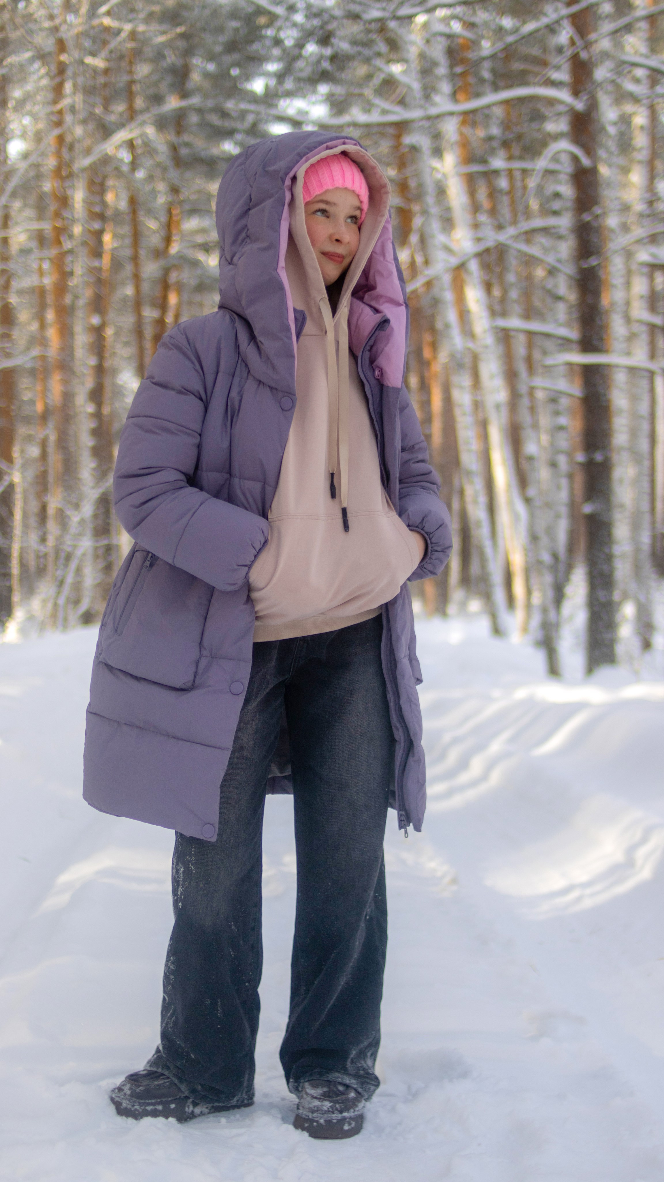 Диана в зимнем лесу. Семейный и детский фотограф в Екатеринбурге