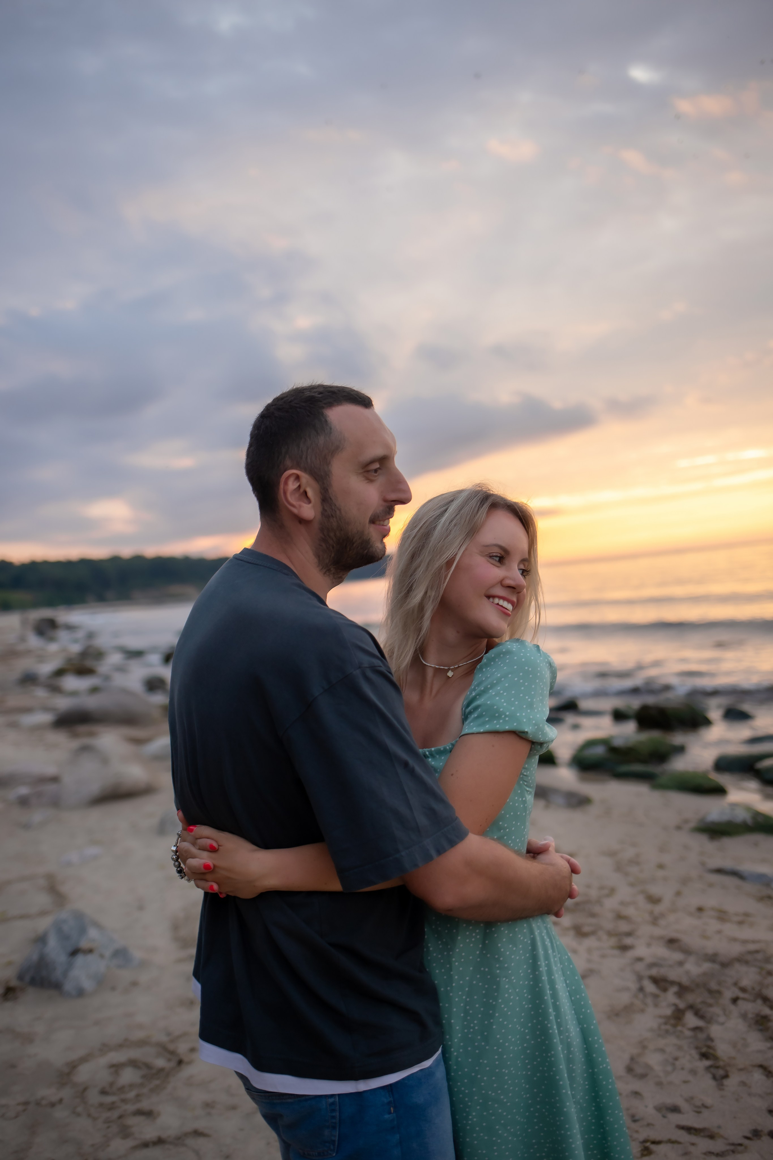 Есеня, Леня и Аня. Закат в Куликово. Фотограф в Калининграде Решетникова Алина