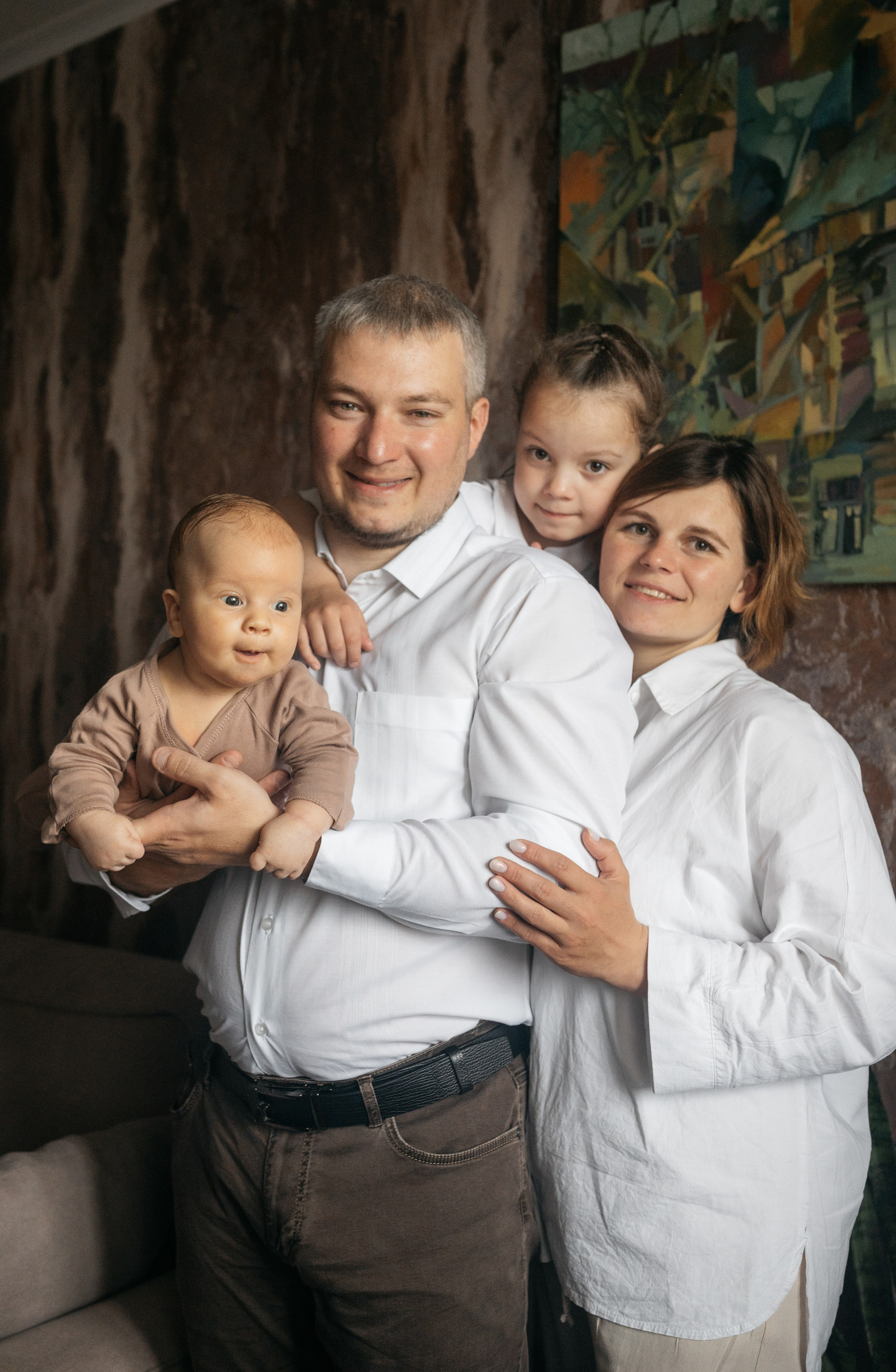 Домашняя съемка с малышом 2 месяца. Семейный фотограф Тюмень