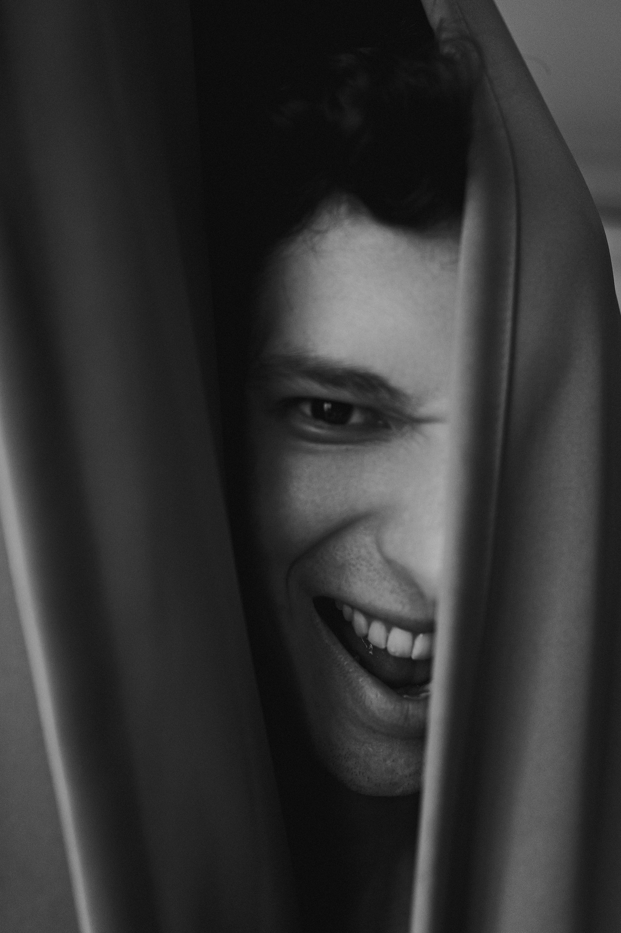 Male yoga-inspired balance pose on bricks during Barcelona photoshoot