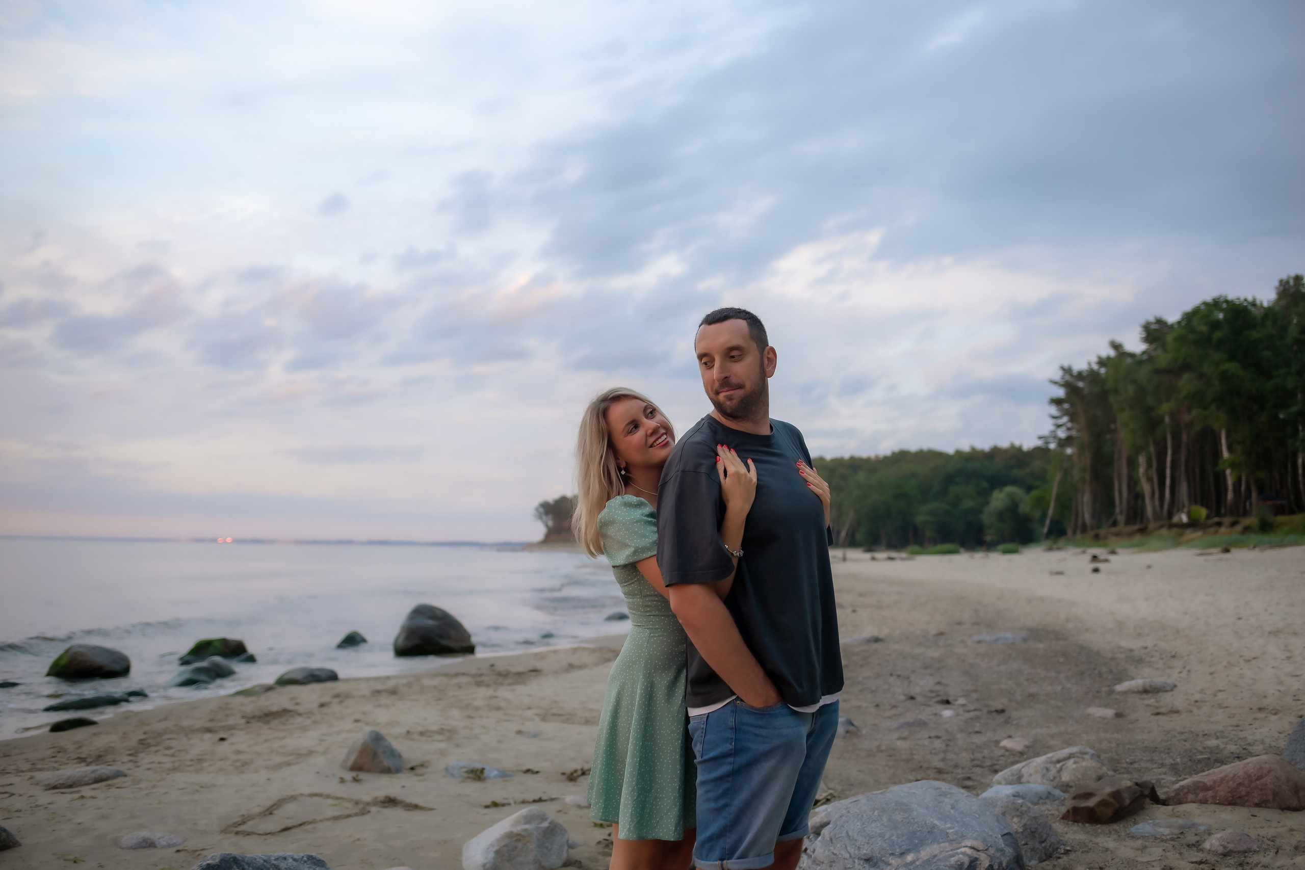 Есеня, Леня и Аня. Закат в Куликово. Фотограф в Калининграде Решетникова Алина