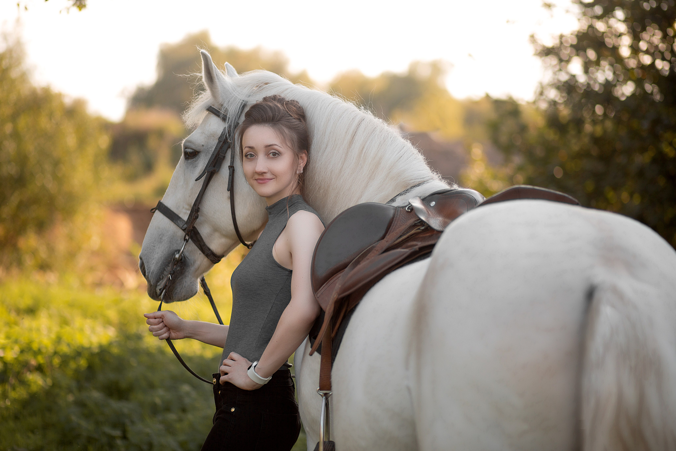 Ольга и Воробей. Фотосессия с лошадьми в Нижнем Новгороде