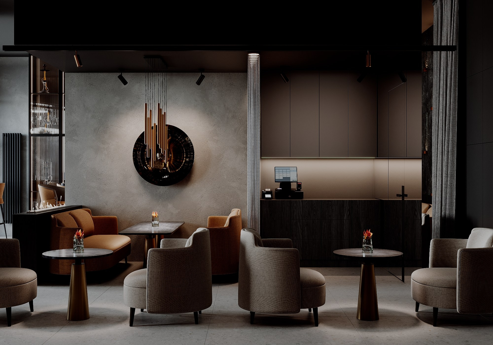 Кальянная, дизайнер Ханнанова Диана. 3d-визуализатор Лилия Яровая