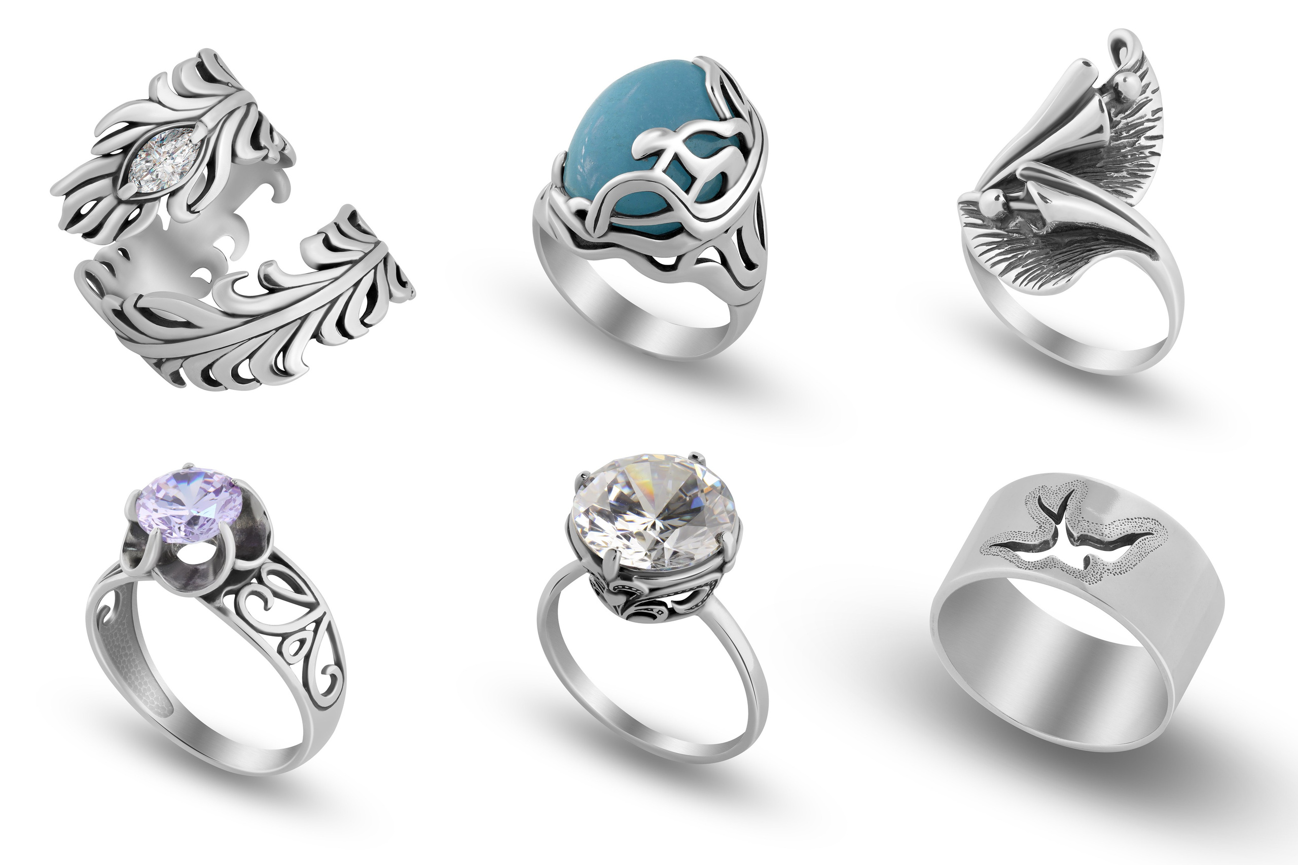 Серебрянные кольца для компании «Серебрянный каприз». Фотограф Сергей Феденко