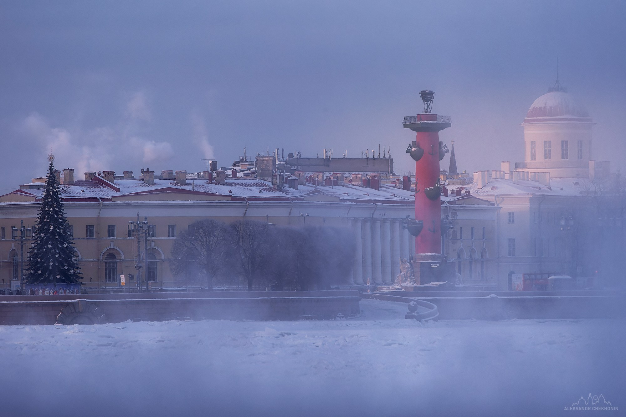 Морозное утро на Неве. Пейзажный фотограф Александр Чехонин
