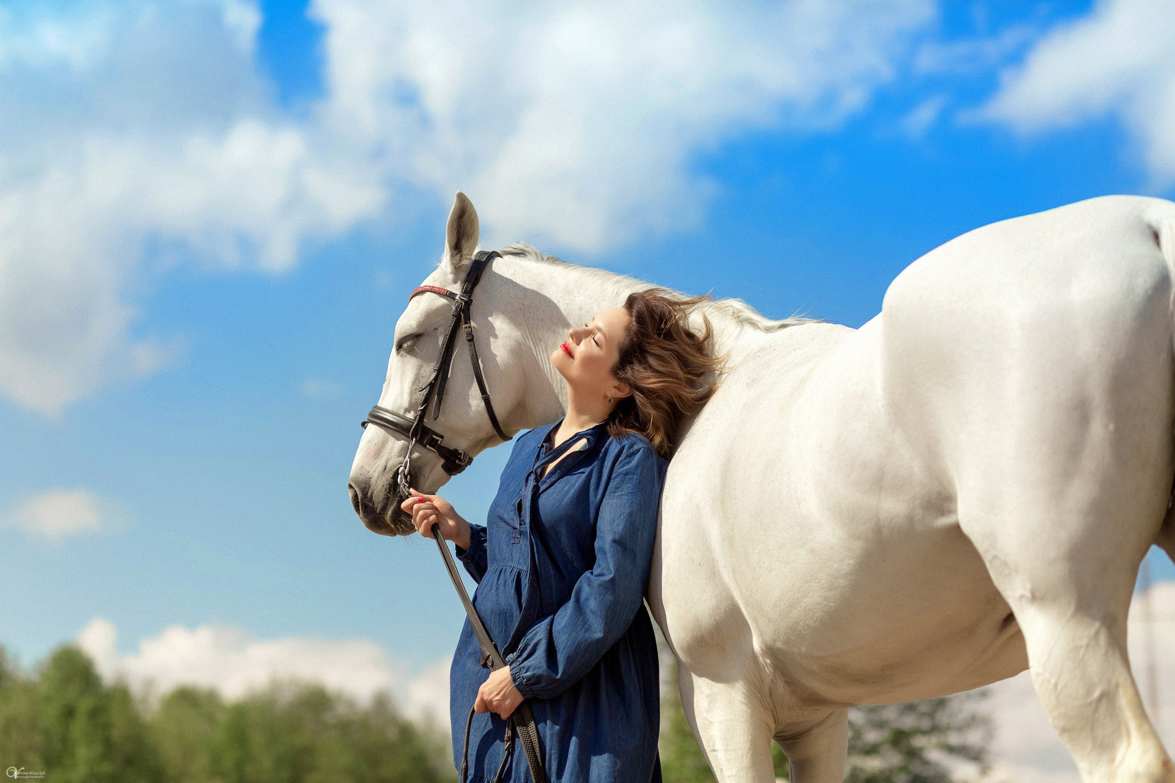 Фотосессии с лошадьми летом. Фотограф женский и мужской портрет Санкт-Петербург