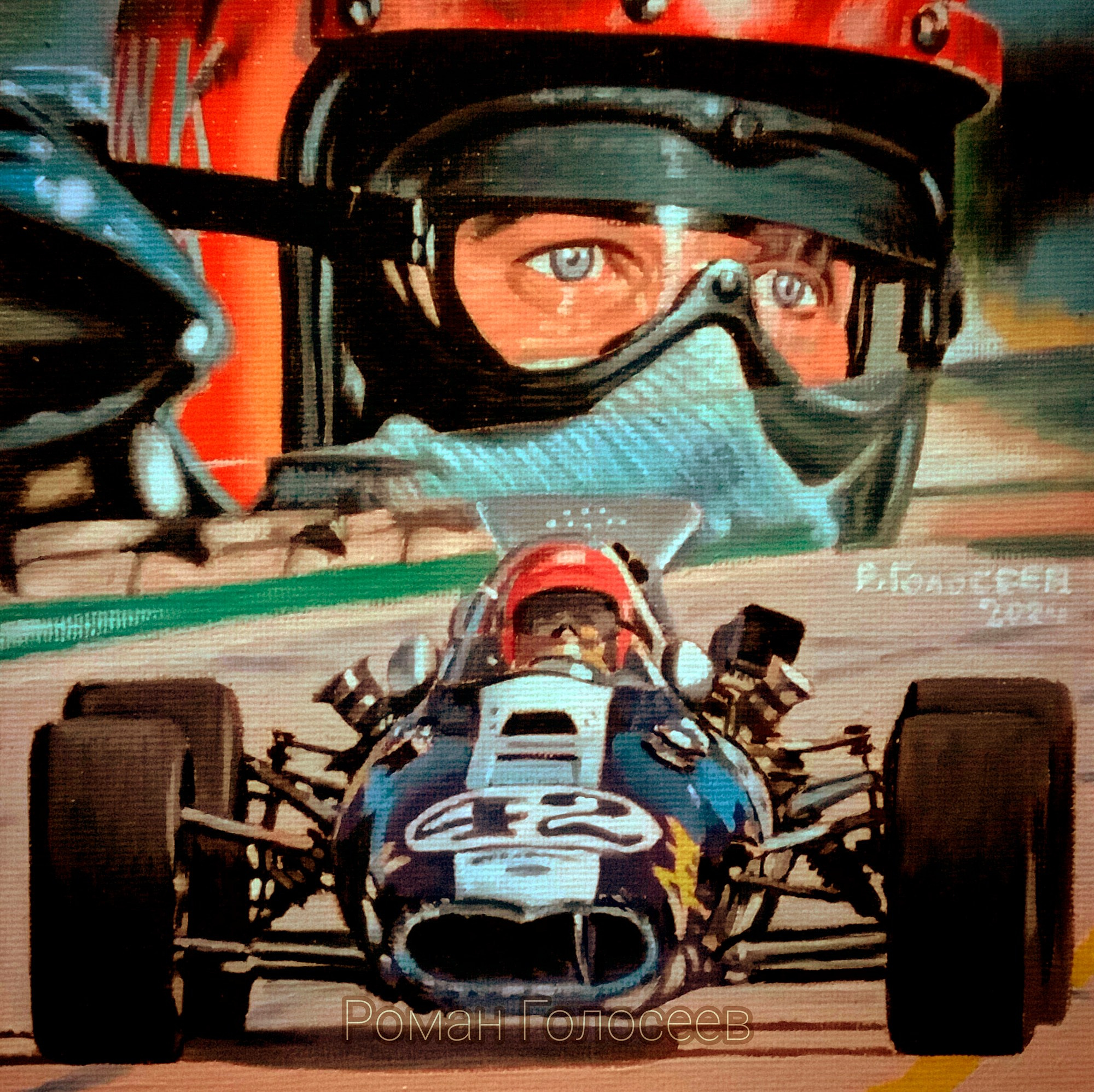 "Победители 1969", 15х15, холст с картон, масло, 26.11.2024