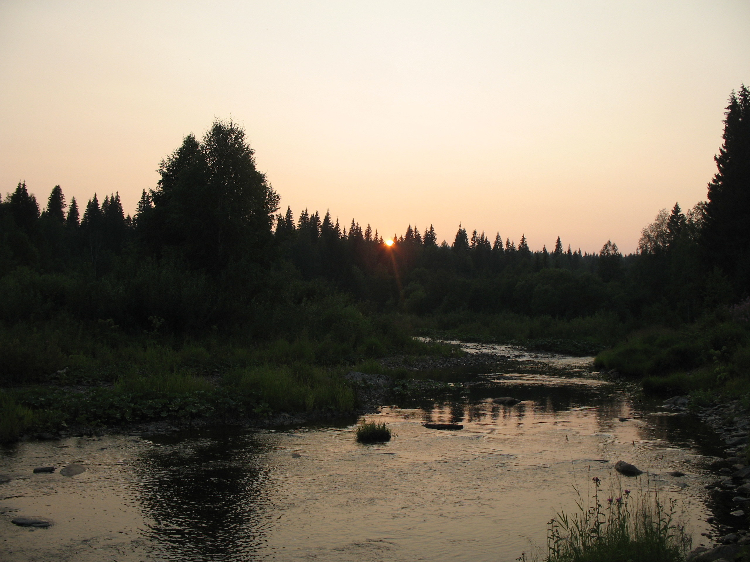Река Коростелевка на закате.
