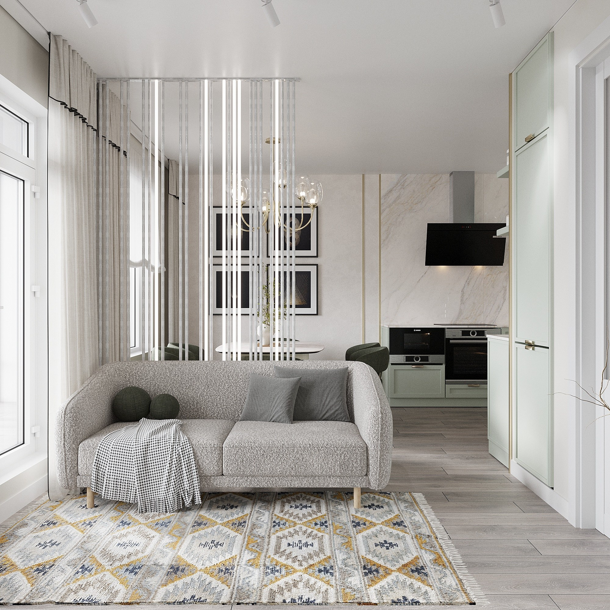 Санкт -Петербург трехкомнатная квартира. Kich.design