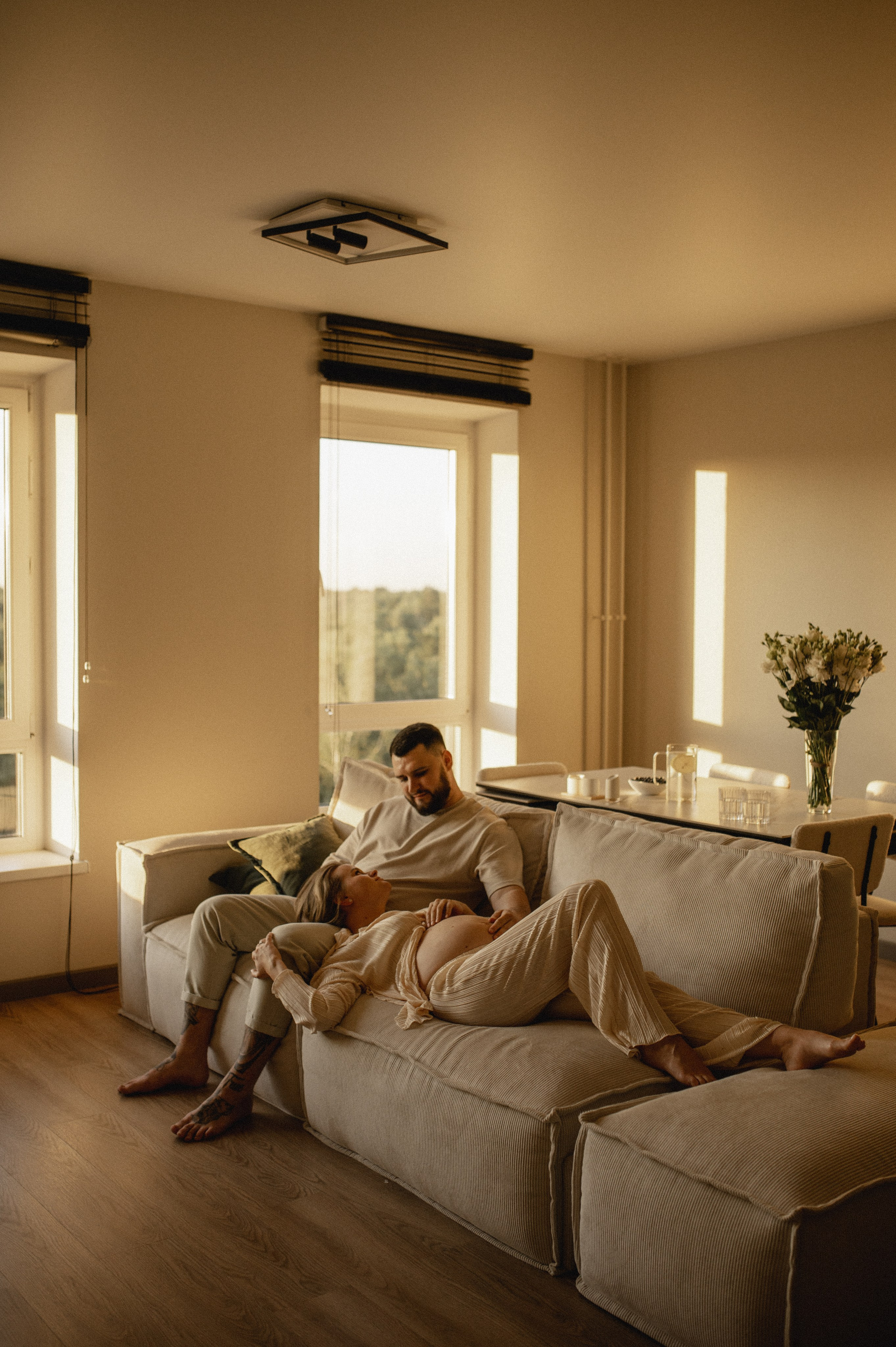 Домашняя фотосессия беременности. Семейная фотосессия Бутово Москва фотограф Алина Морщагина