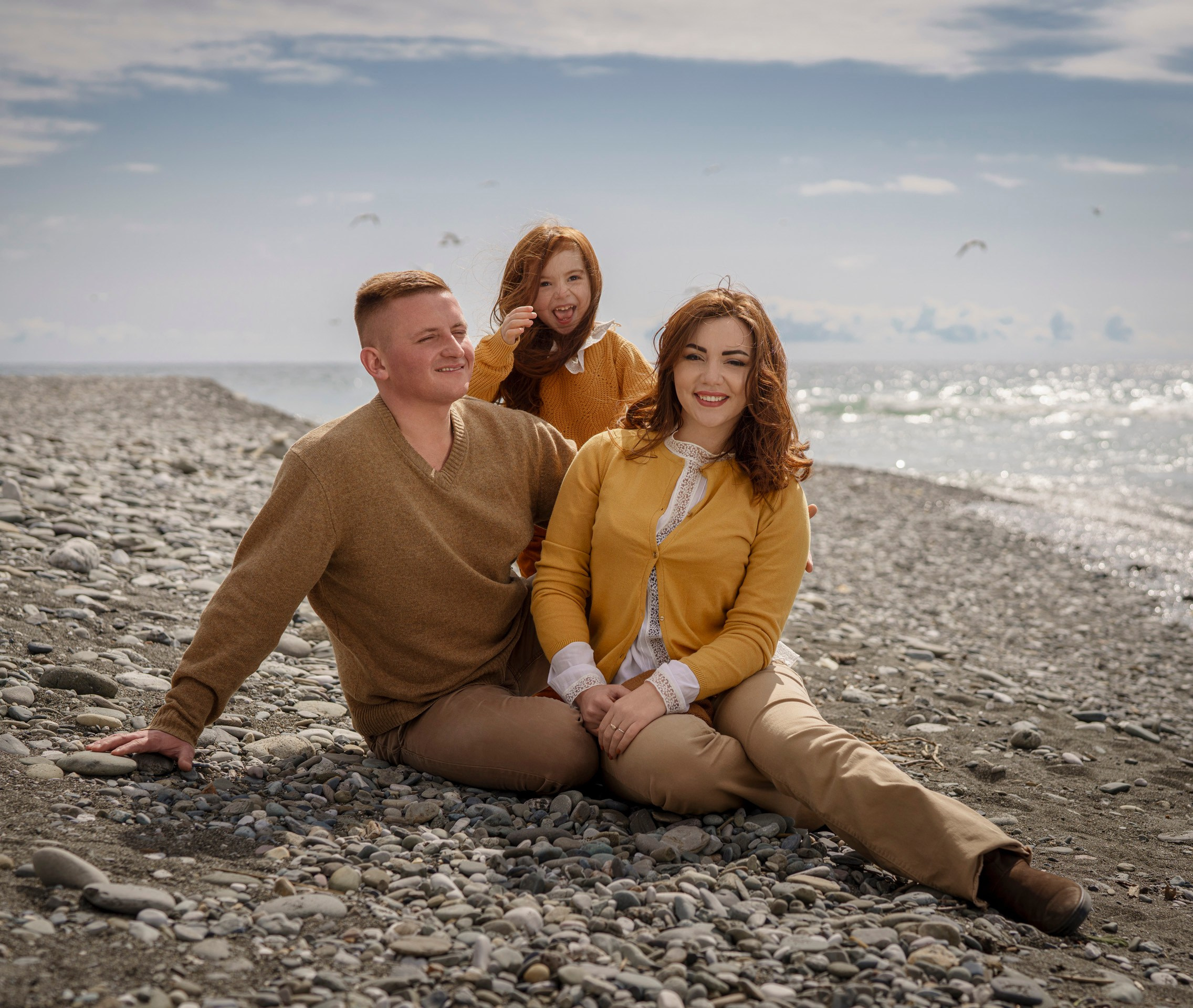 Семья на пляже. Фотограф Сергей Танков