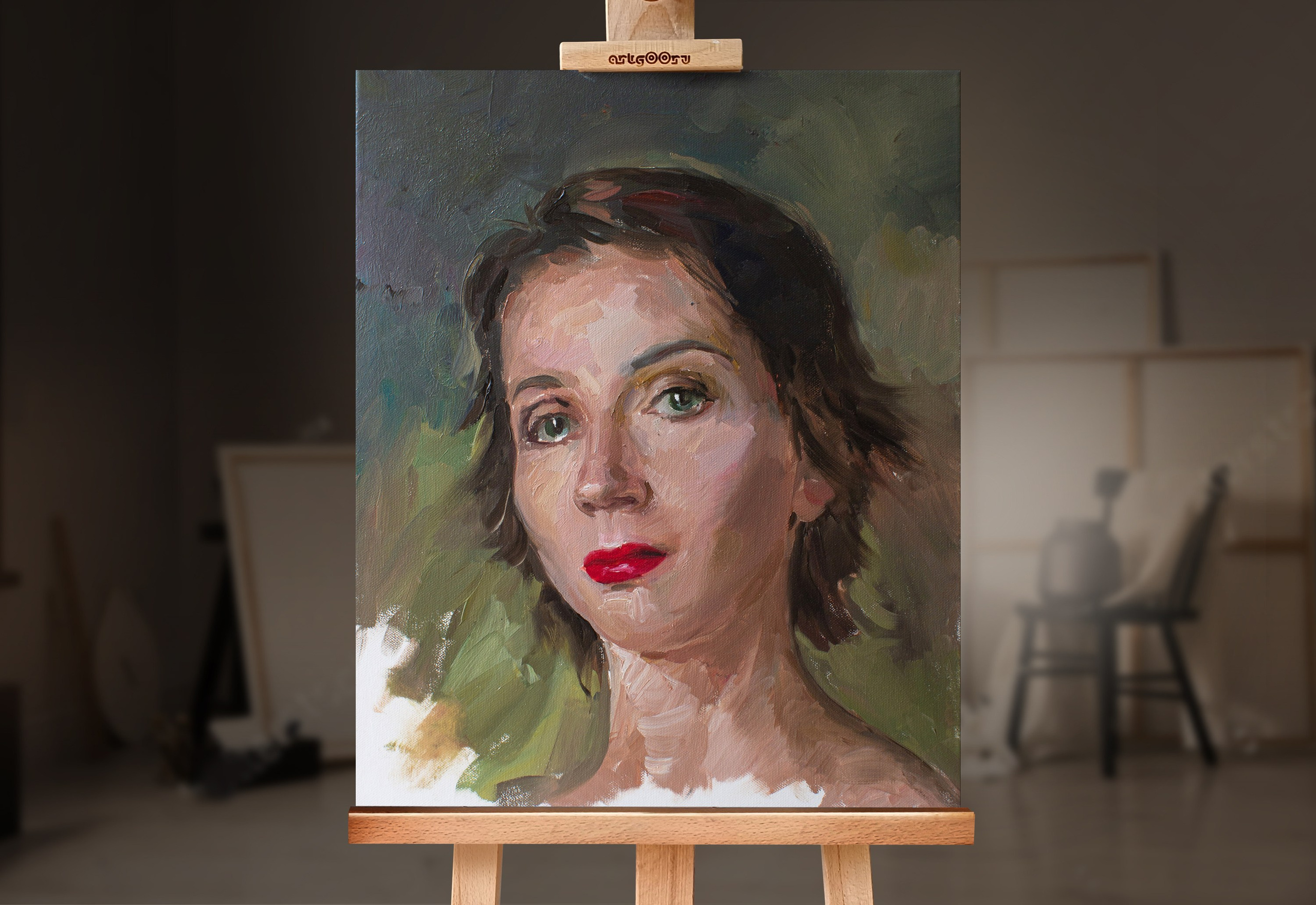 Женский портрет. Заказать портрет маслом на холсте по фото в яркой живописной манере