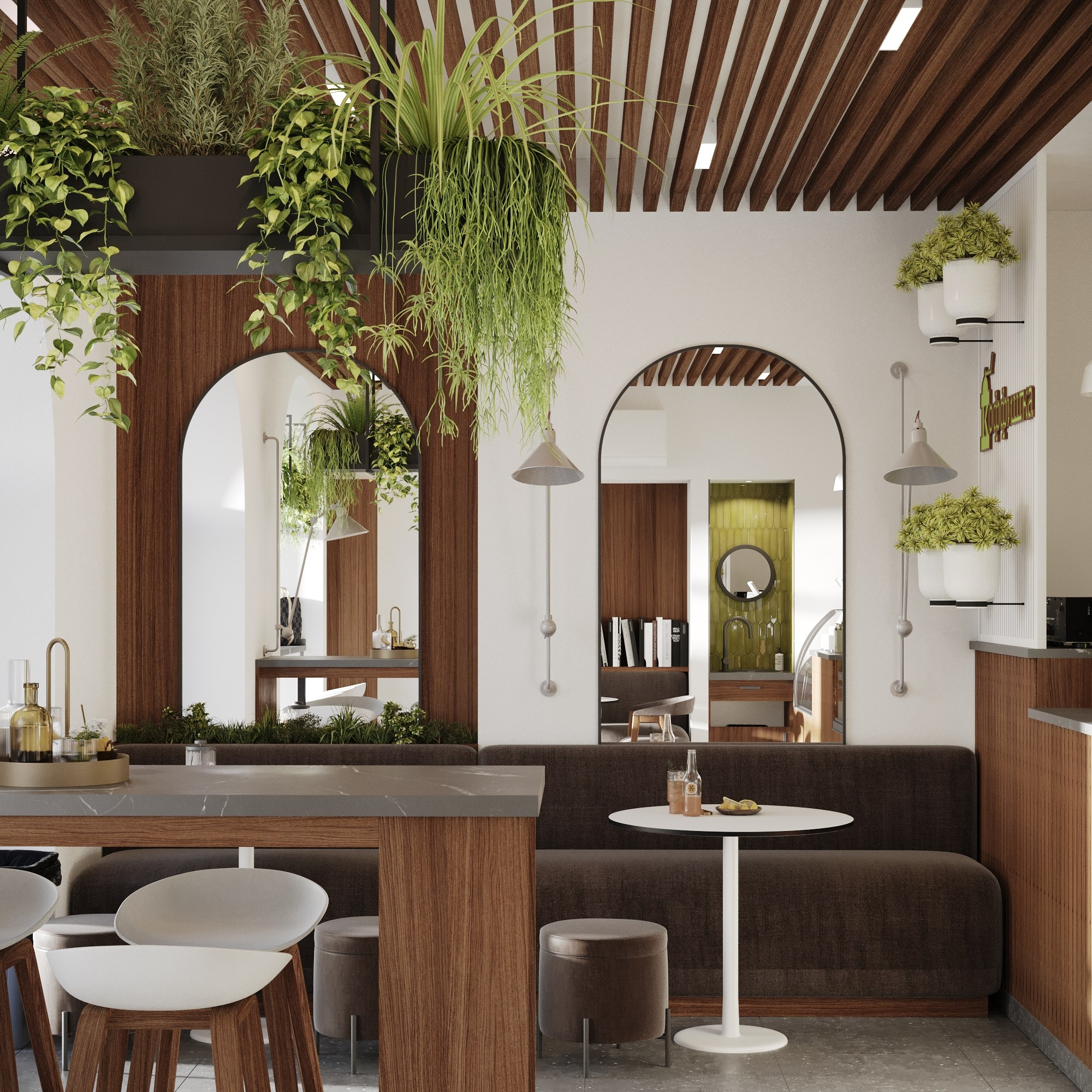 Визуализация кофейни. Студия 3d визуализации Arcviz