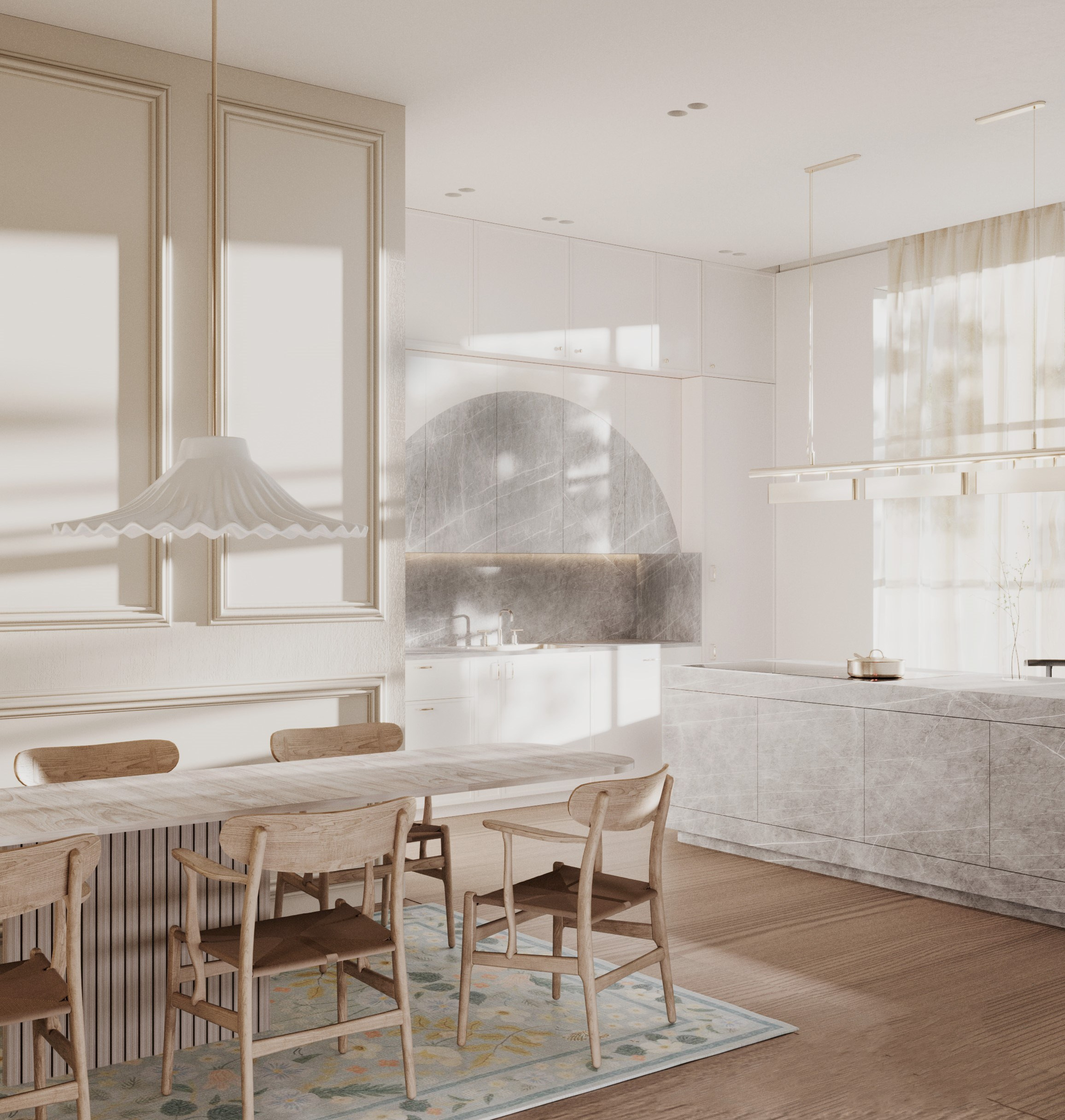 Интерьер загородного дома. Студенческий проект, 2024 г. Главная