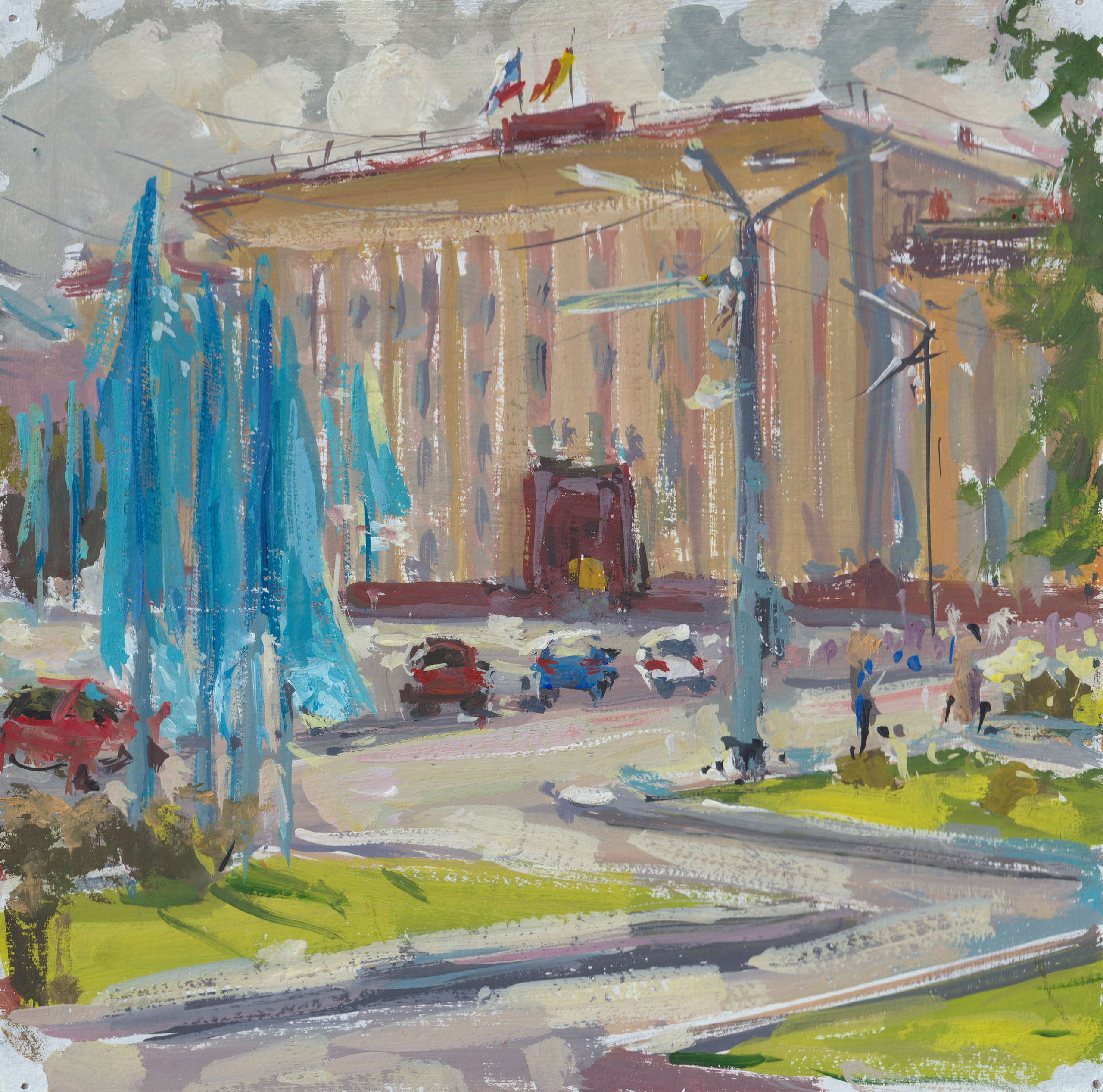 "Суббота. Воронеж" картон, гуашь 19х19см, 2025 не продается